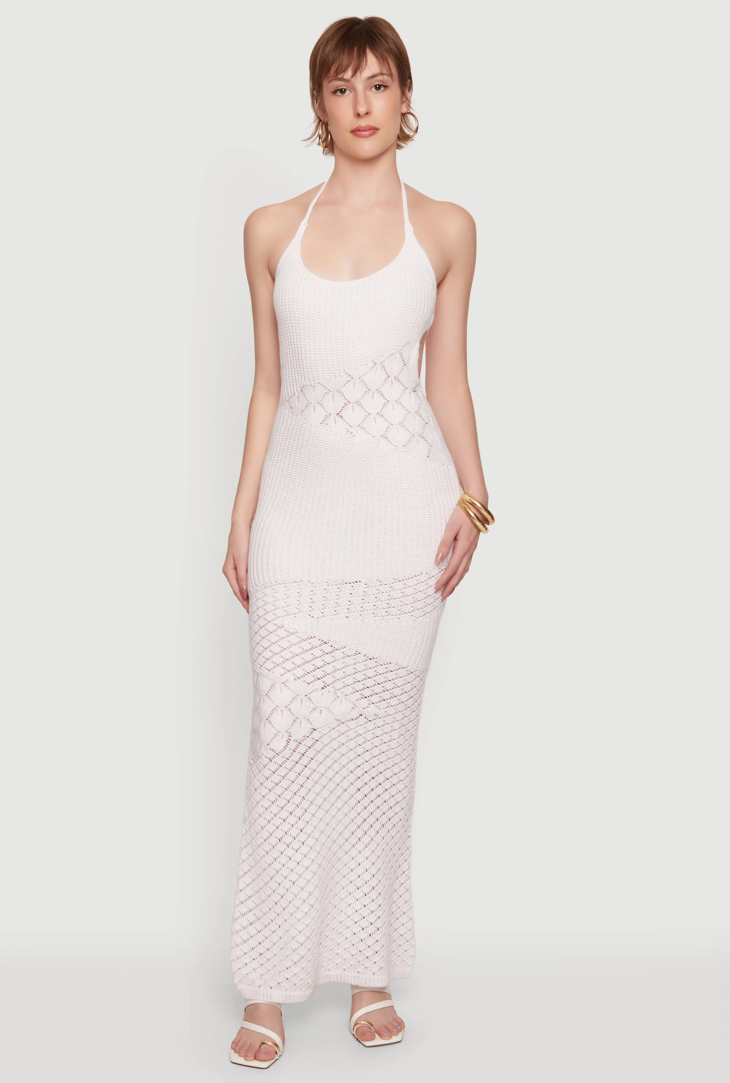 Crochet Tie Back Halter Dress sold by Rainbow