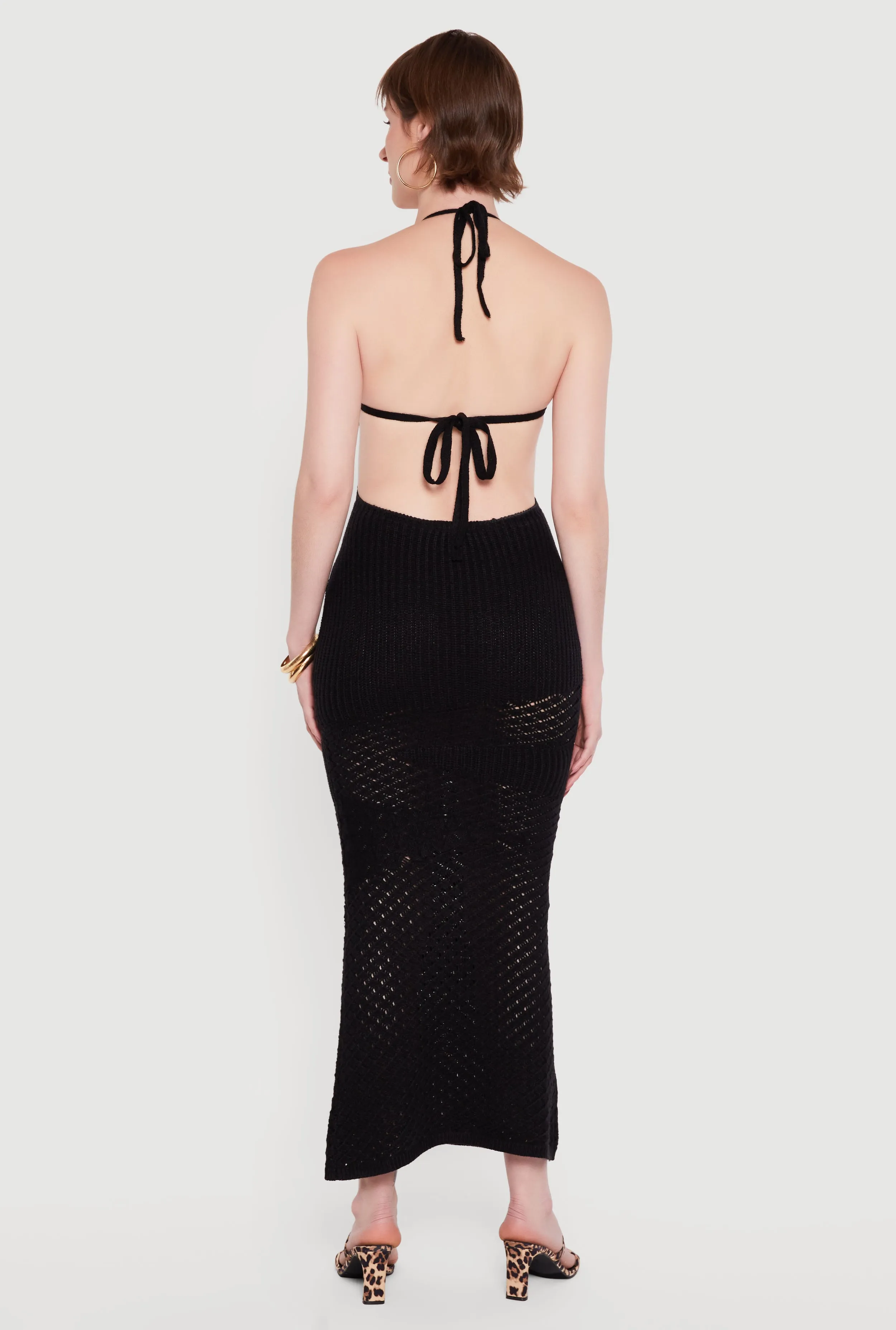 Crochet Tie Back Halter Dress sold by Rainbow product image thumbnail 3