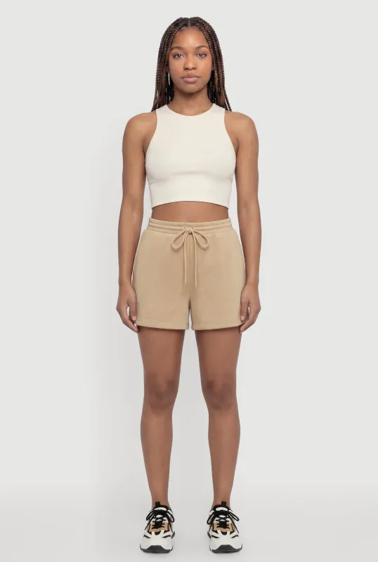 Drawstring High Waist Sweatshorts made by Ambiance