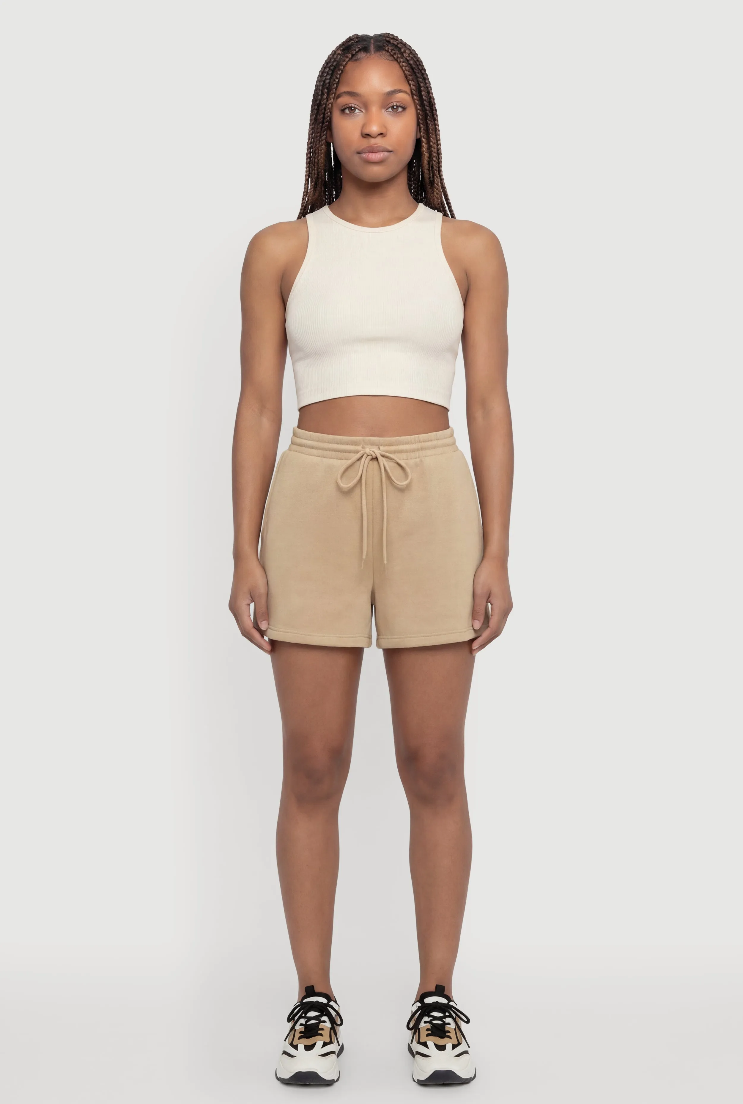 Drawstring High Waist Sweatshorts sold by Rainbow