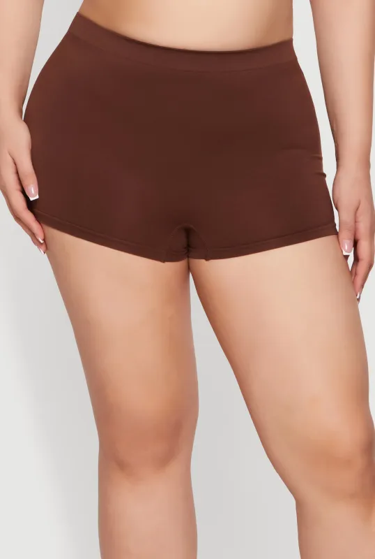Plus Size High Waisted Seamless Boyshort Panty made by Rainbow