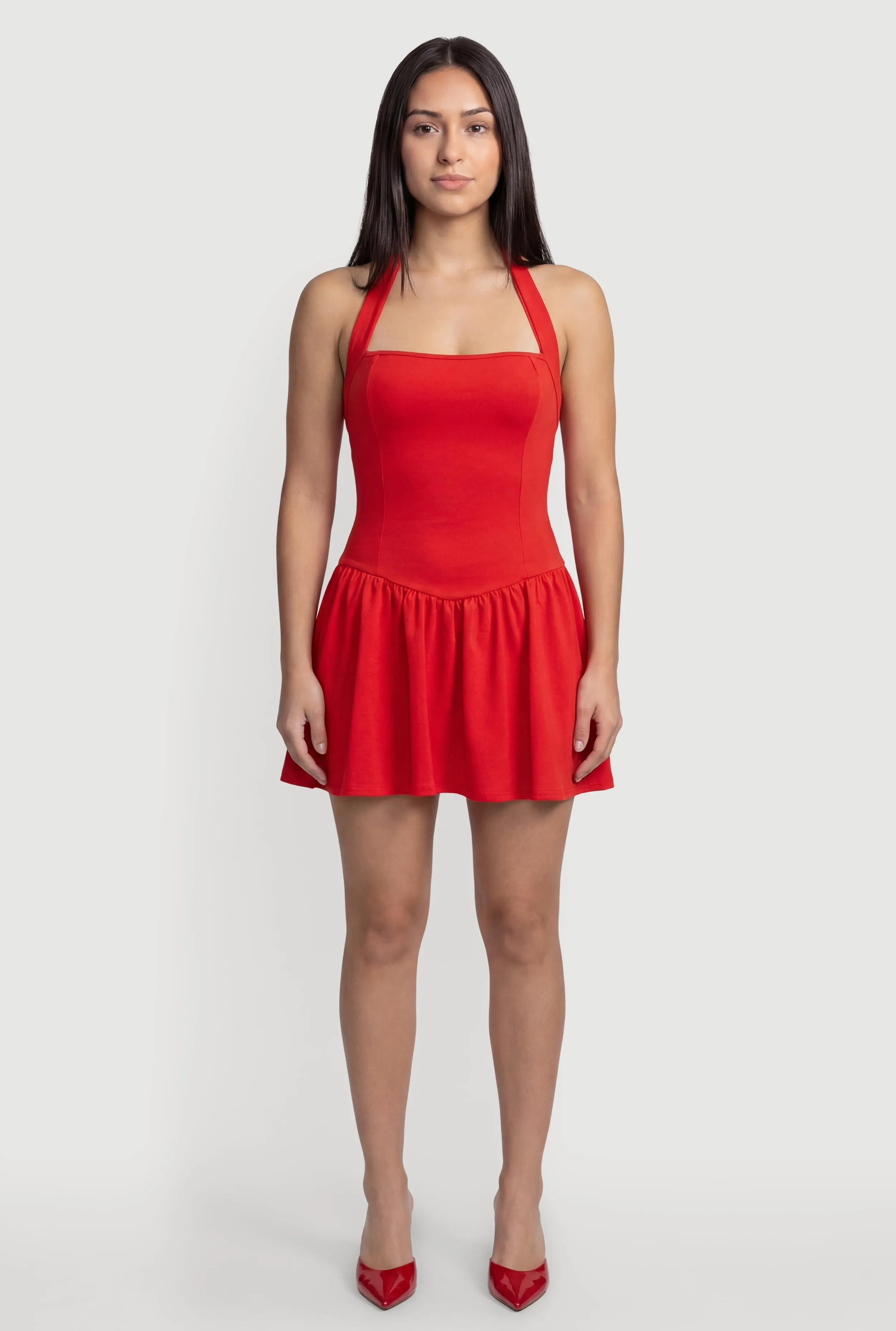 Ponte Halter Neck Corset Skater Dress sold by Rainbow product image thumbnail 4