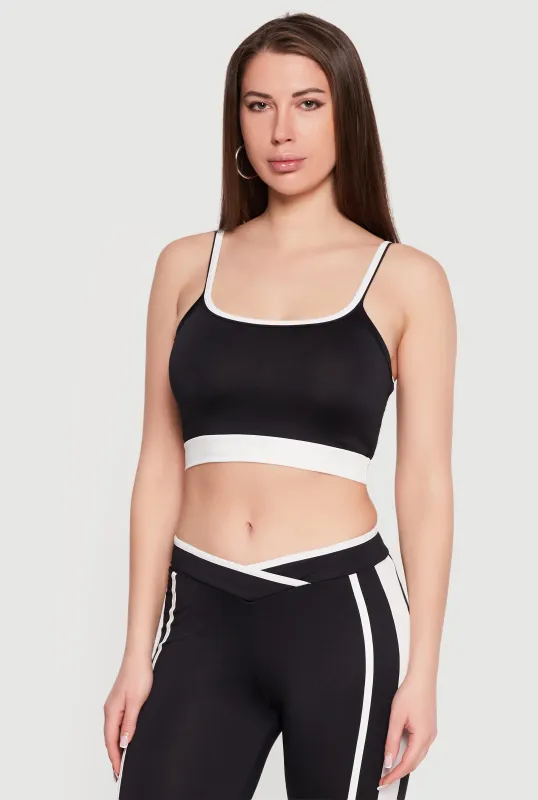 Contrast Trim Cropped Cami made by Rainbow