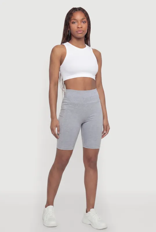 High Waisted Bike Shorts with Cell Phone Pockets made by Rainbow