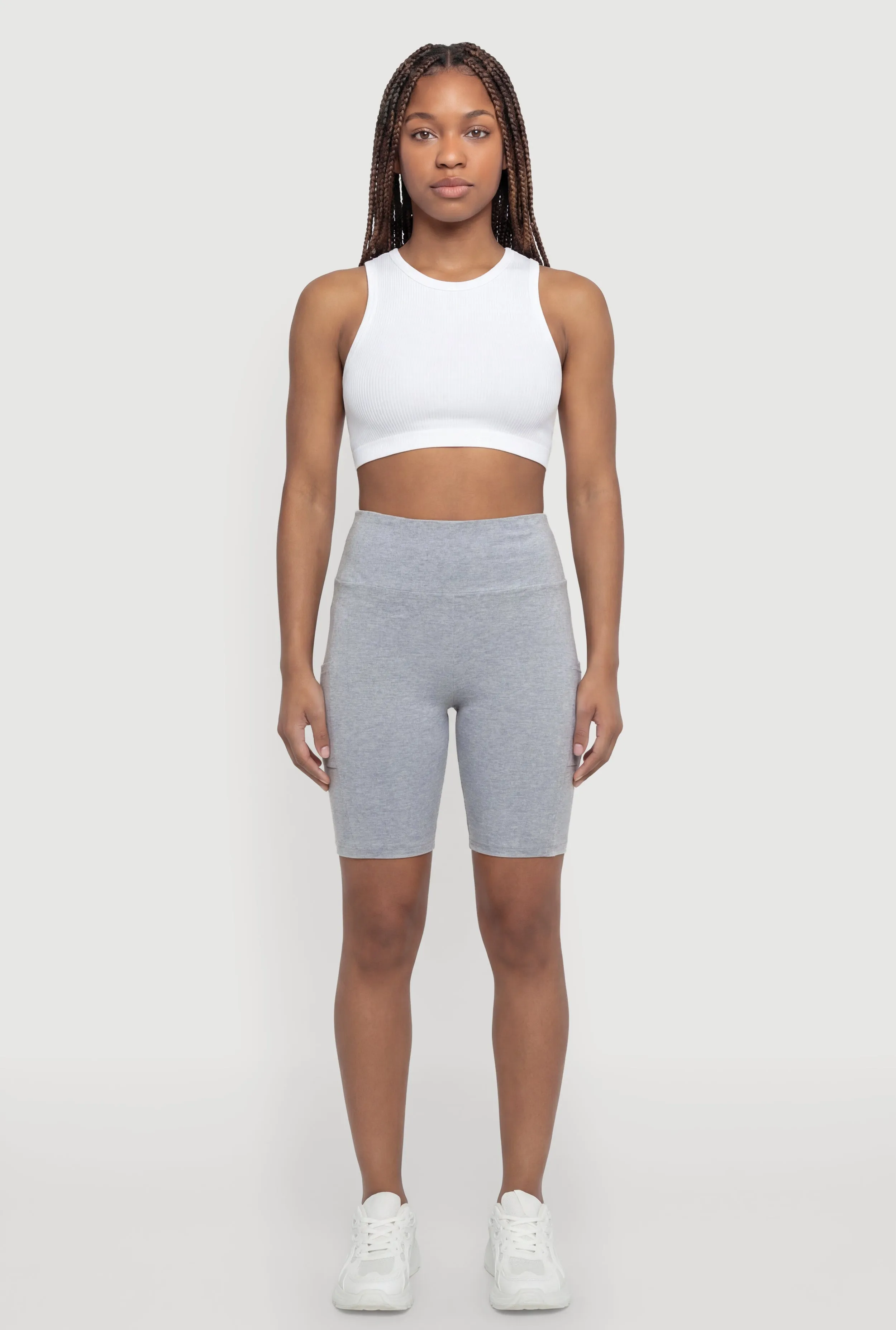 High Waisted Bike Shorts with Cell Phone Pockets sold by Rainbow product image thumbnail 2