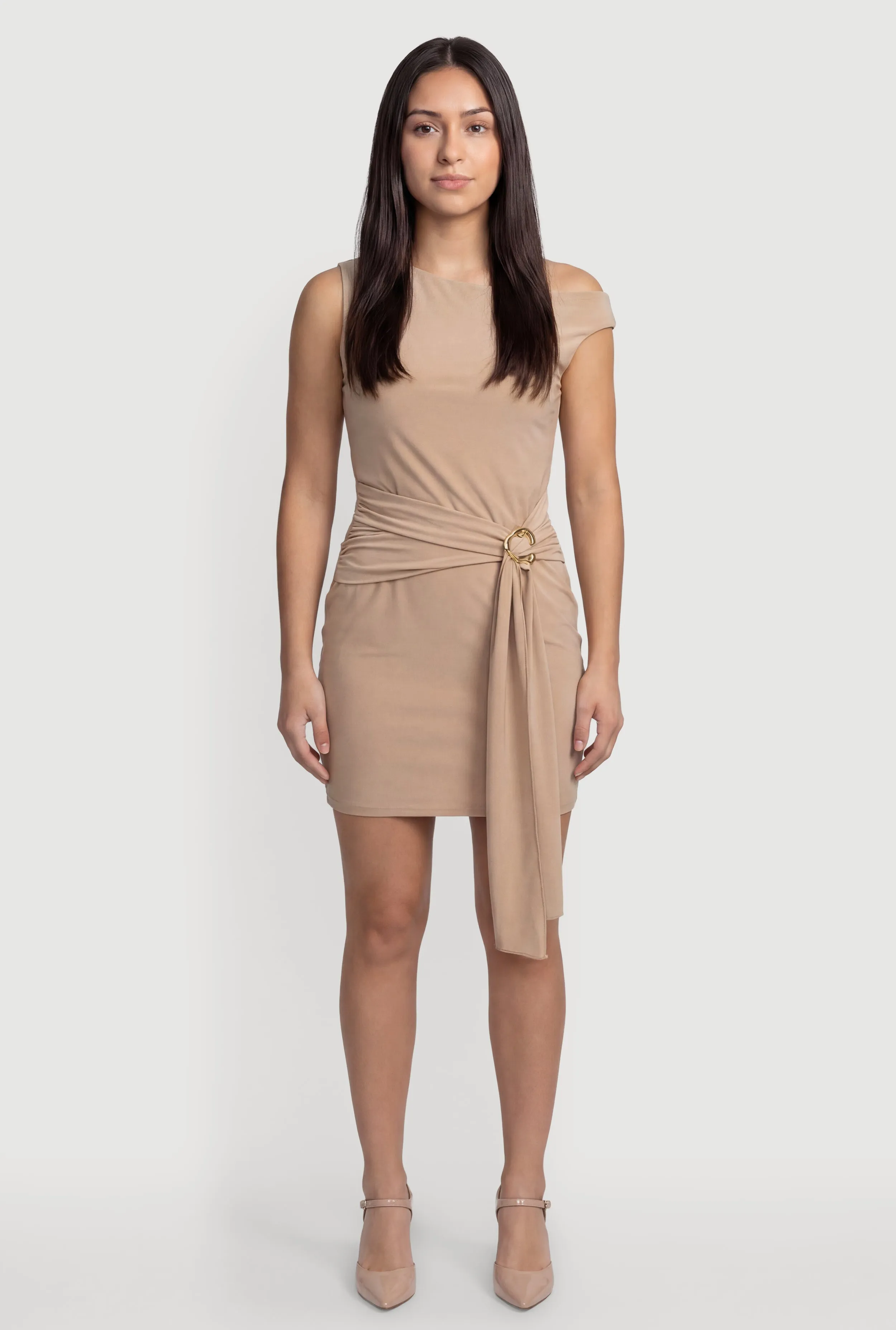 Belted Front One Shoulder Mini Dress sold by Rainbow product image thumbnail 2