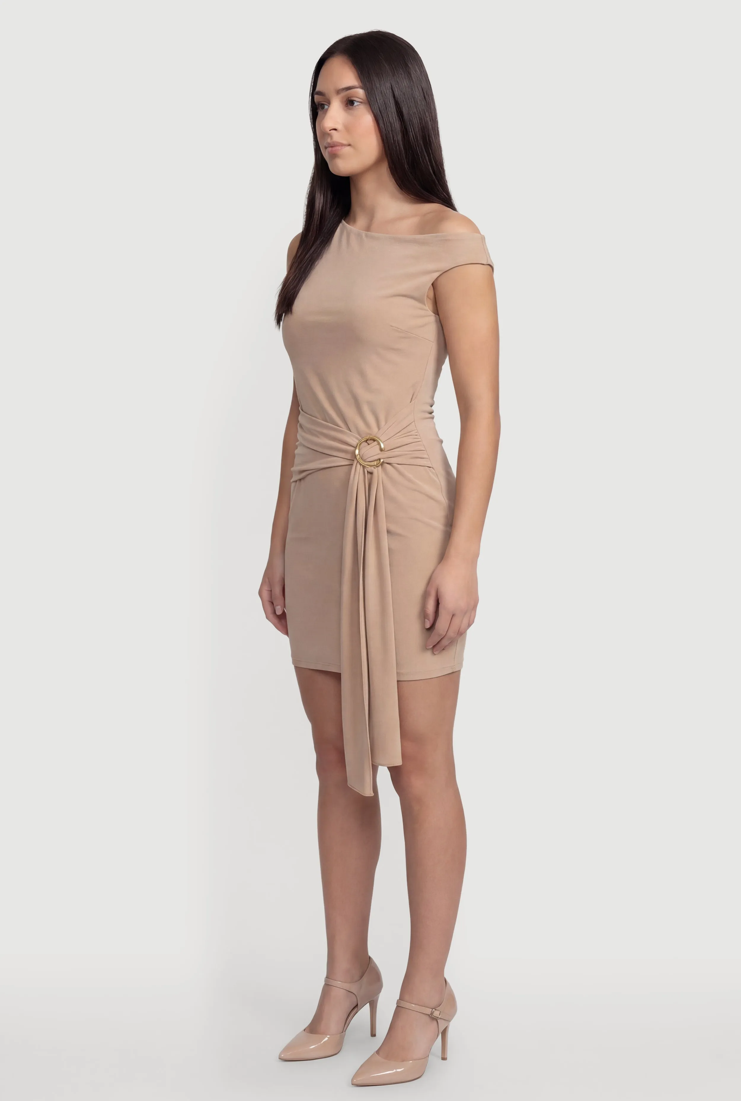 Belted Front One Shoulder Mini Dress sold by Rainbow product image thumbnail 3