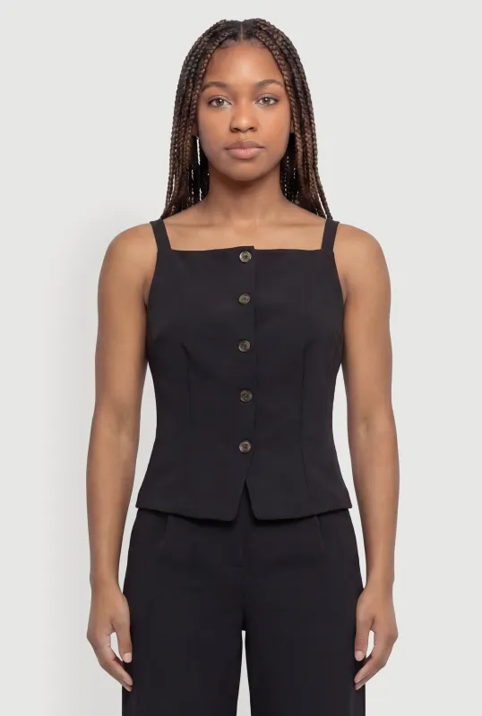 Square Neck Button Front Waistcoat made by Rainbow