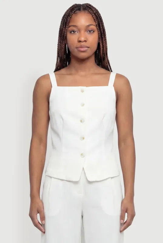 Square Neck Button Front Waistcoat made by Rainbow
