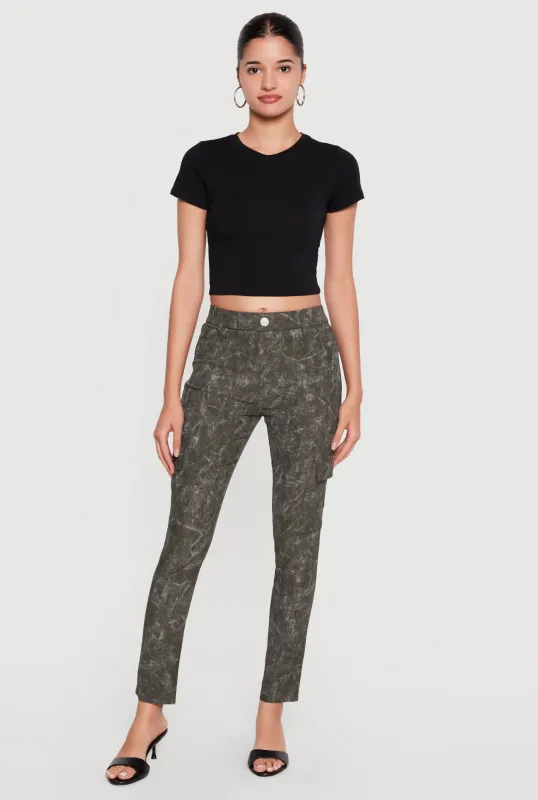 Hyper Stretch High Waisted Pull On Cargo Pants made by Rainbow