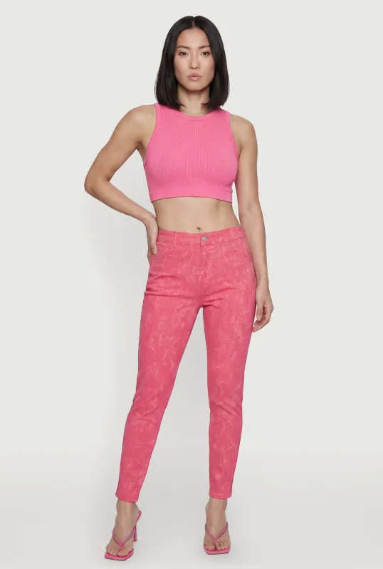 Hyper Stretch High Waisted Pull On Skinny Pants made by Rainbow