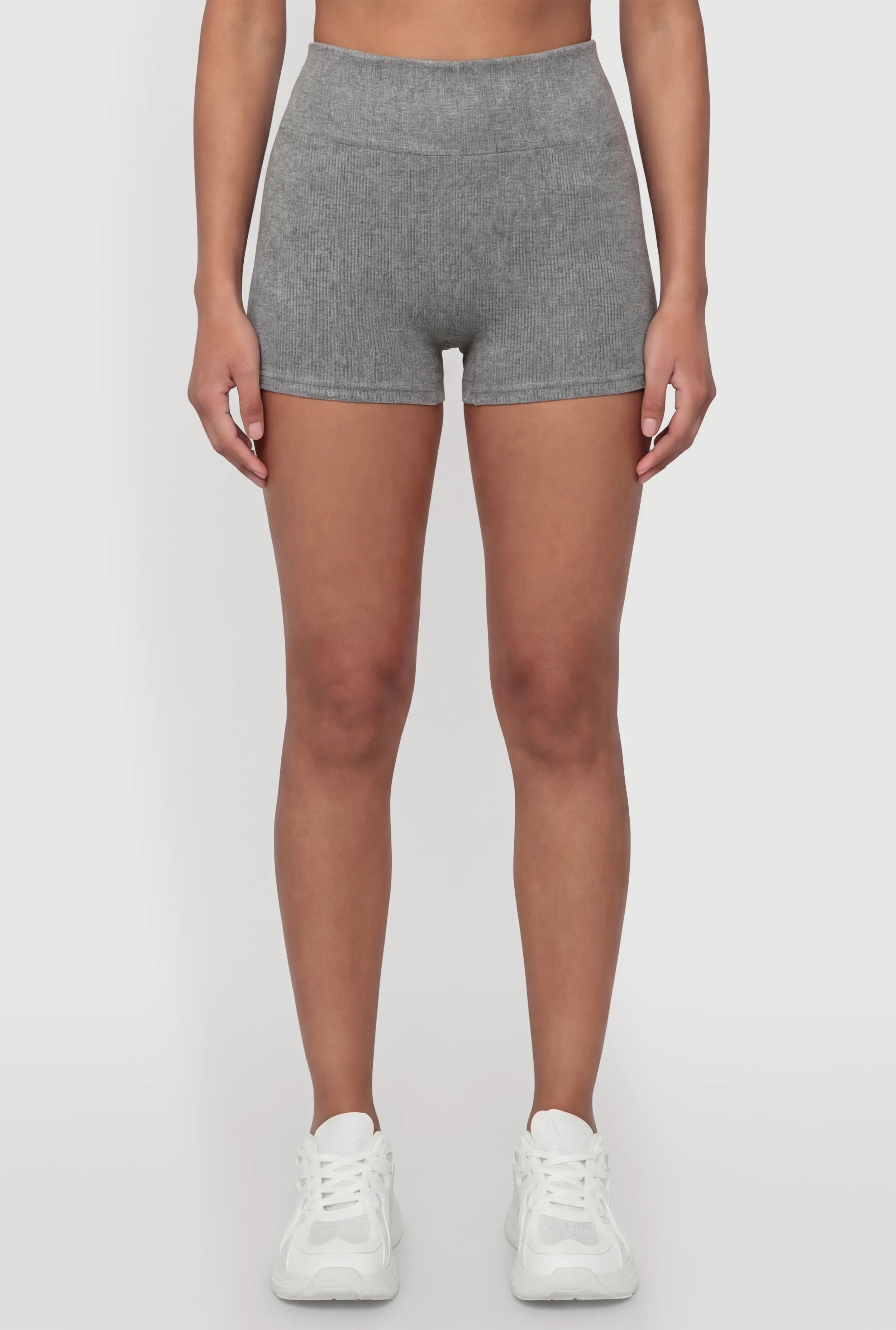 Seamless Rib Knit High Waisted Bike Shorts sold by Rainbow product image thumbnail 5