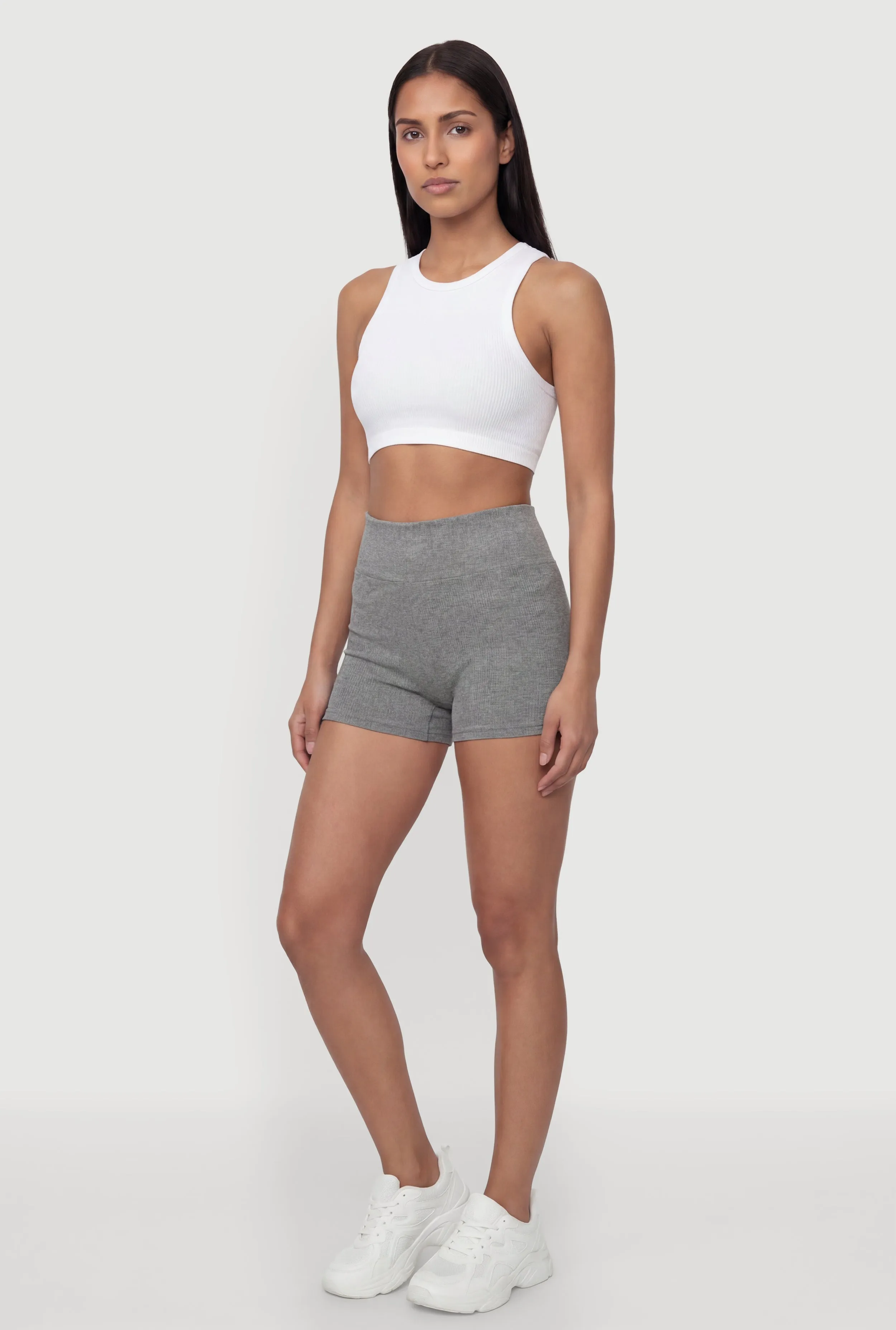 Seamless Rib Knit High Waisted Bike Shorts sold by Rainbow product image thumbnail 2
