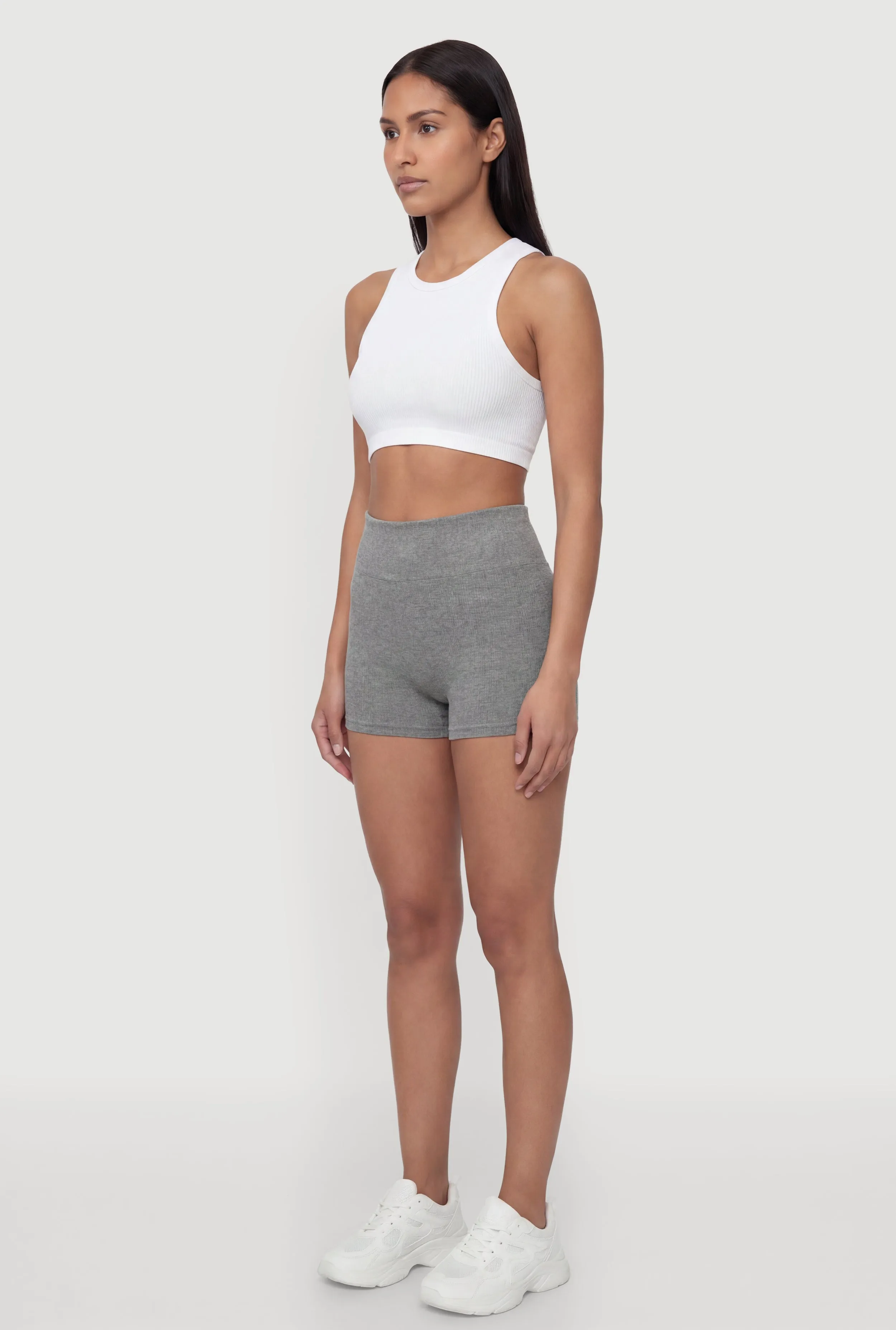 Seamless Rib Knit High Waisted Bike Shorts sold by Rainbow product image thumbnail 3