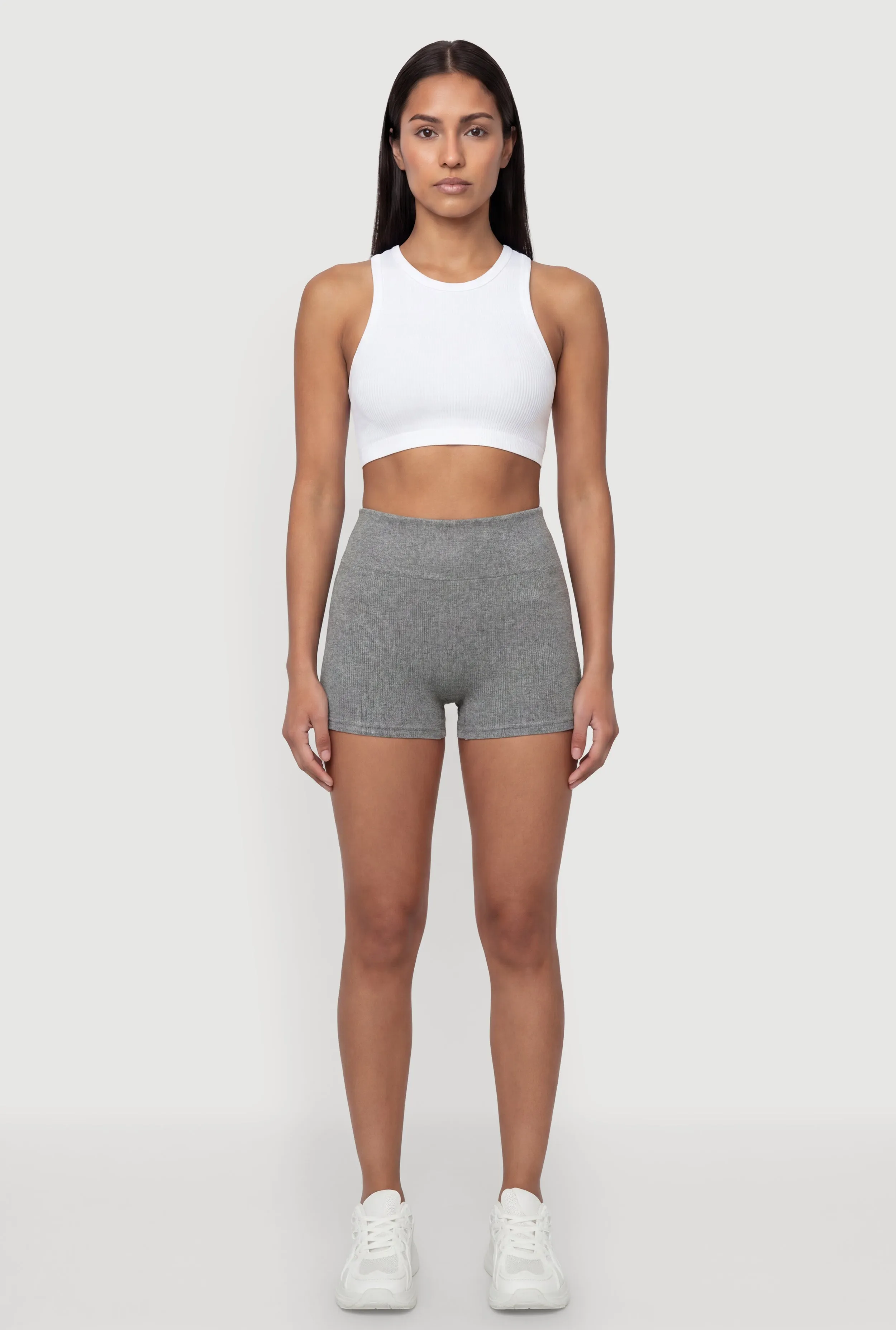 Seamless Rib Knit High Waisted Bike Shorts sold by Rainbow