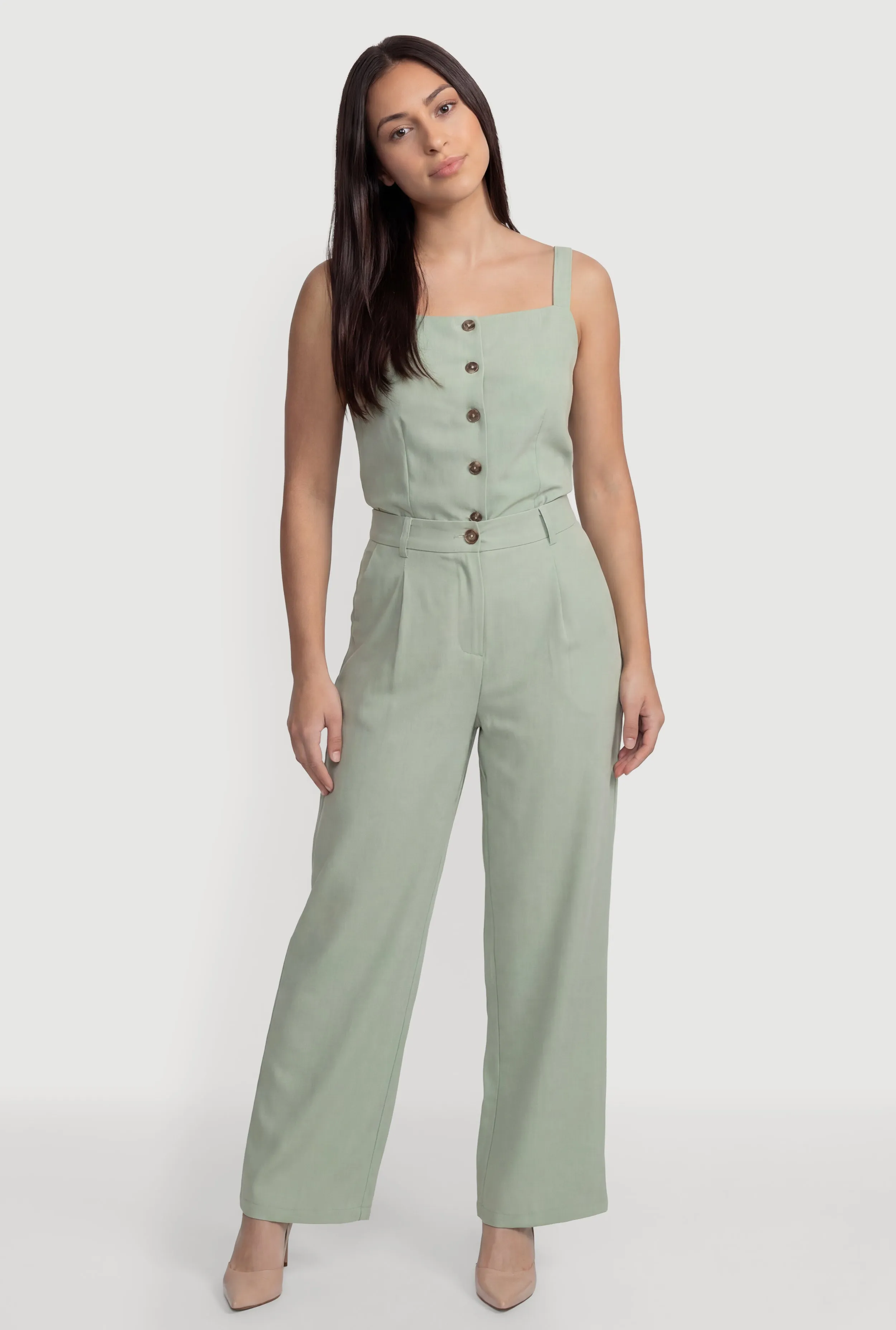 Solid Wide Leg Dress Pants sold by Rainbow