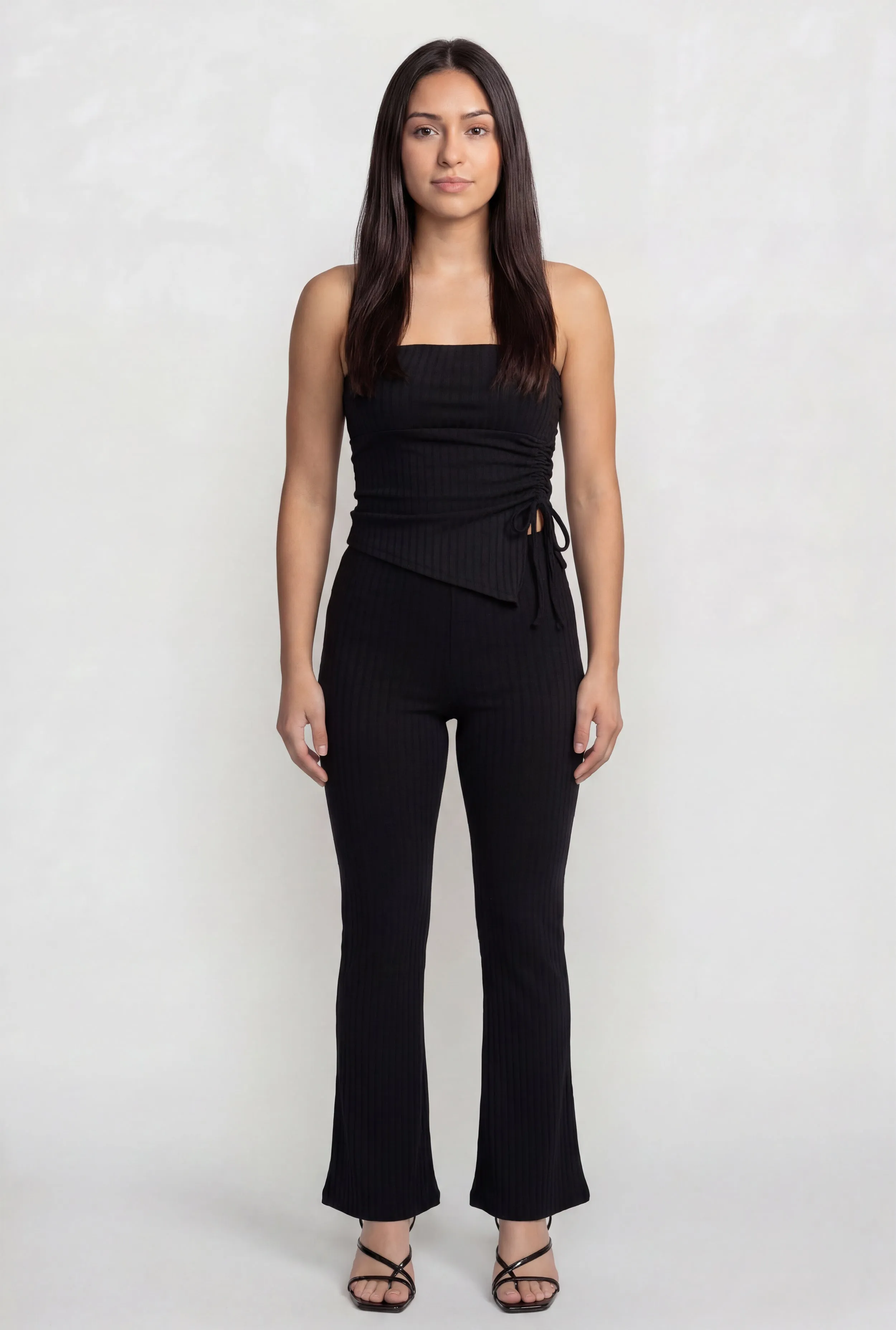 High Waisted Ribbed Knit Pull On Flare Pants sold by Rainbow product image thumbnail 2
