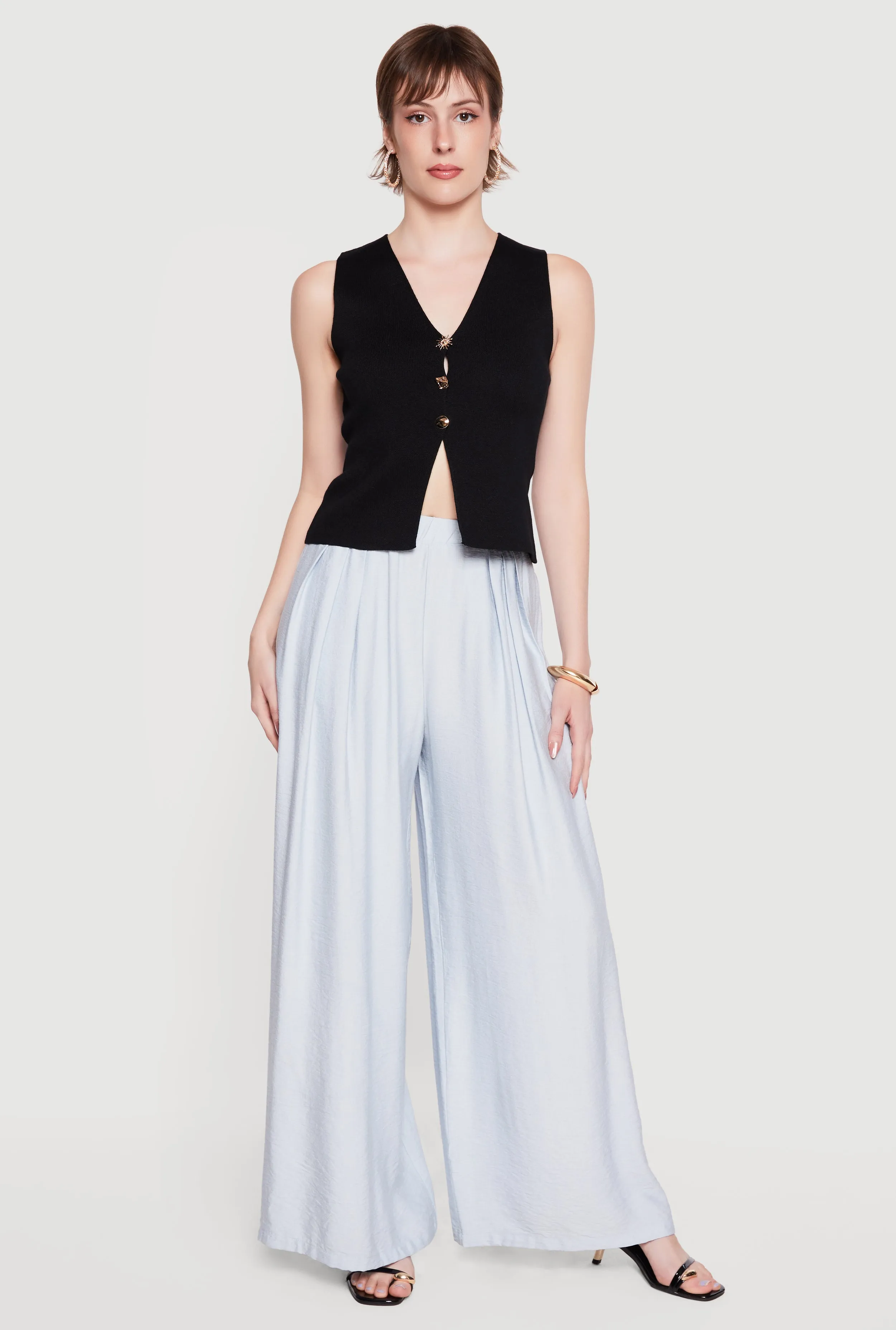 Assorted Metallic Button Front Vest sold by Rainbow product image thumbnail 2