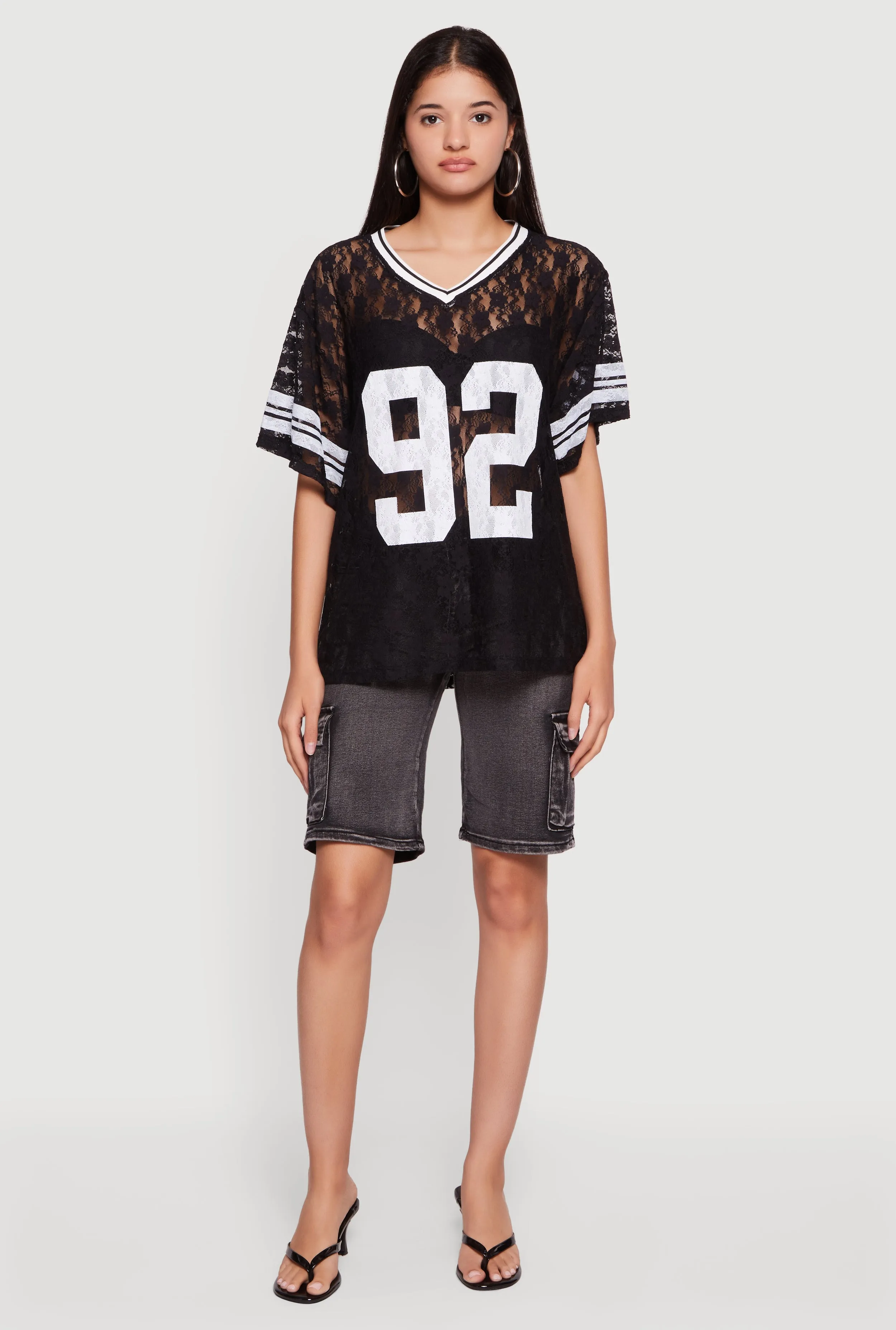 92 Graphic Varsity Stripe Lace Jersey sold by Rainbow product image thumbnail 3