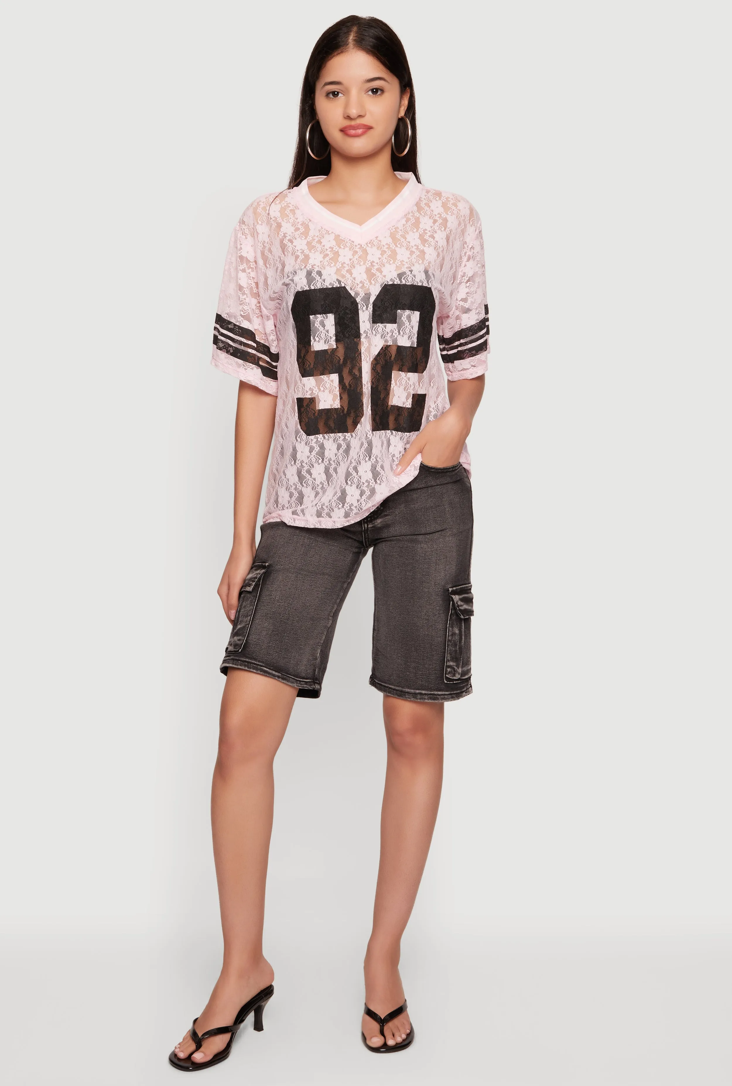 92 Graphic Varsity Stripe Lace Jersey sold by Rainbow product image thumbnail 2