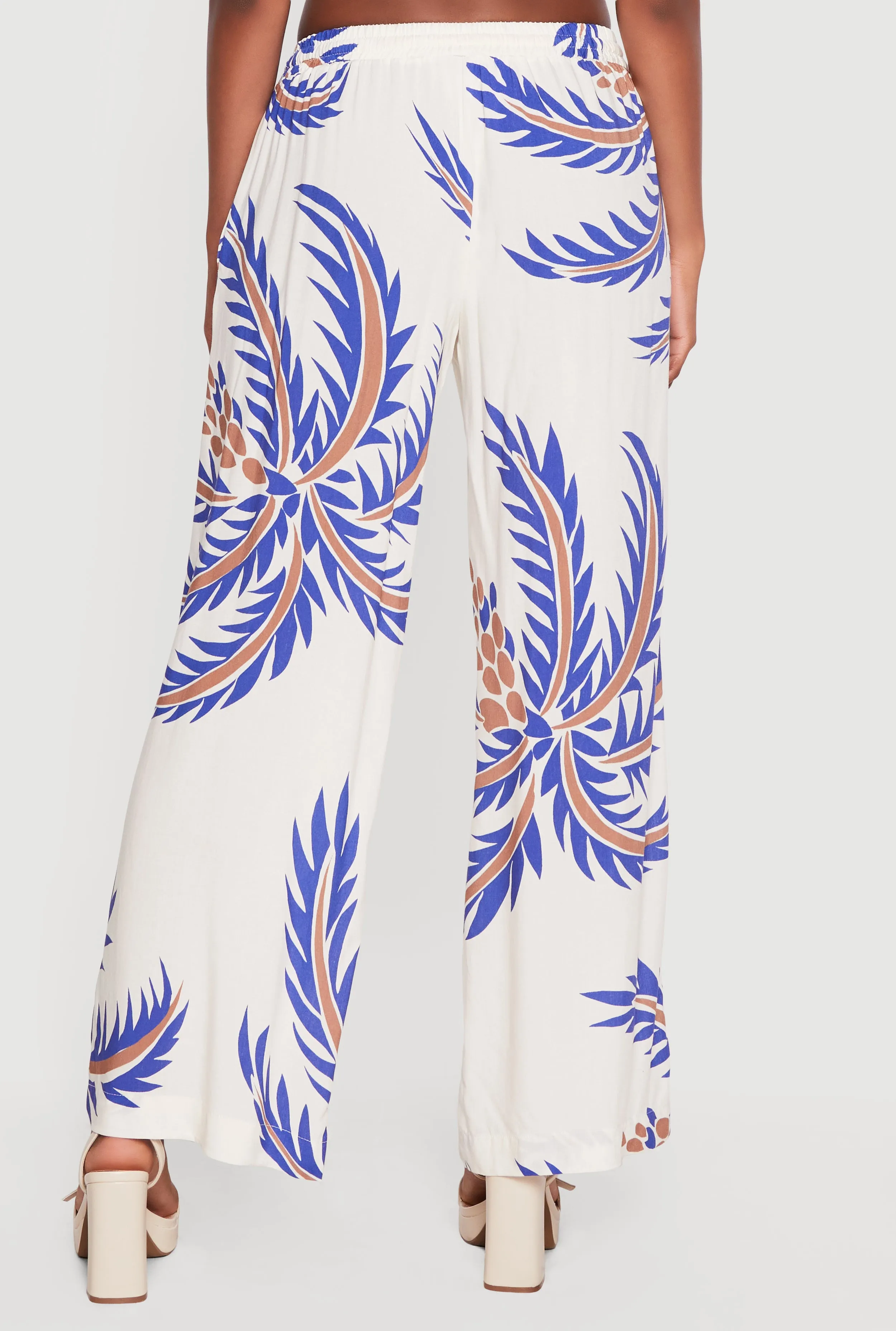 Abstract Palm Leaf Print Wide Leg Pants sold by Rainbow product image thumbnail 5