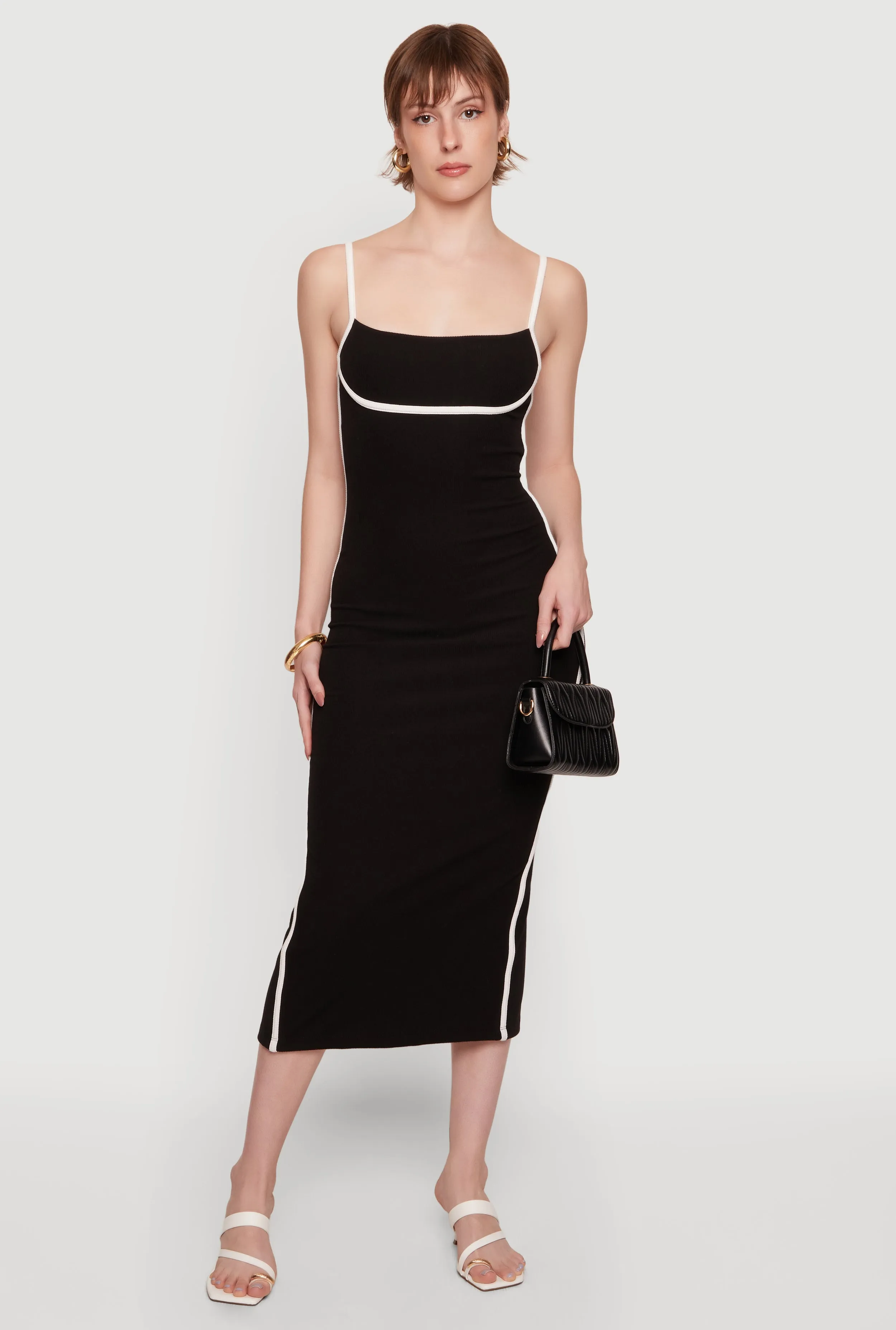 Contrast Trim Cami Midi Dress sold by Rainbow