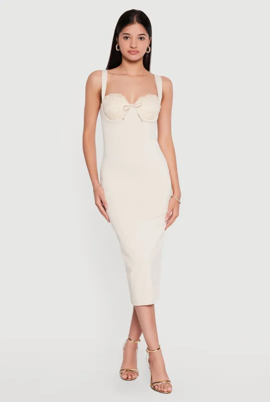 Lace Detail Bustier Midi Dress made by iris
