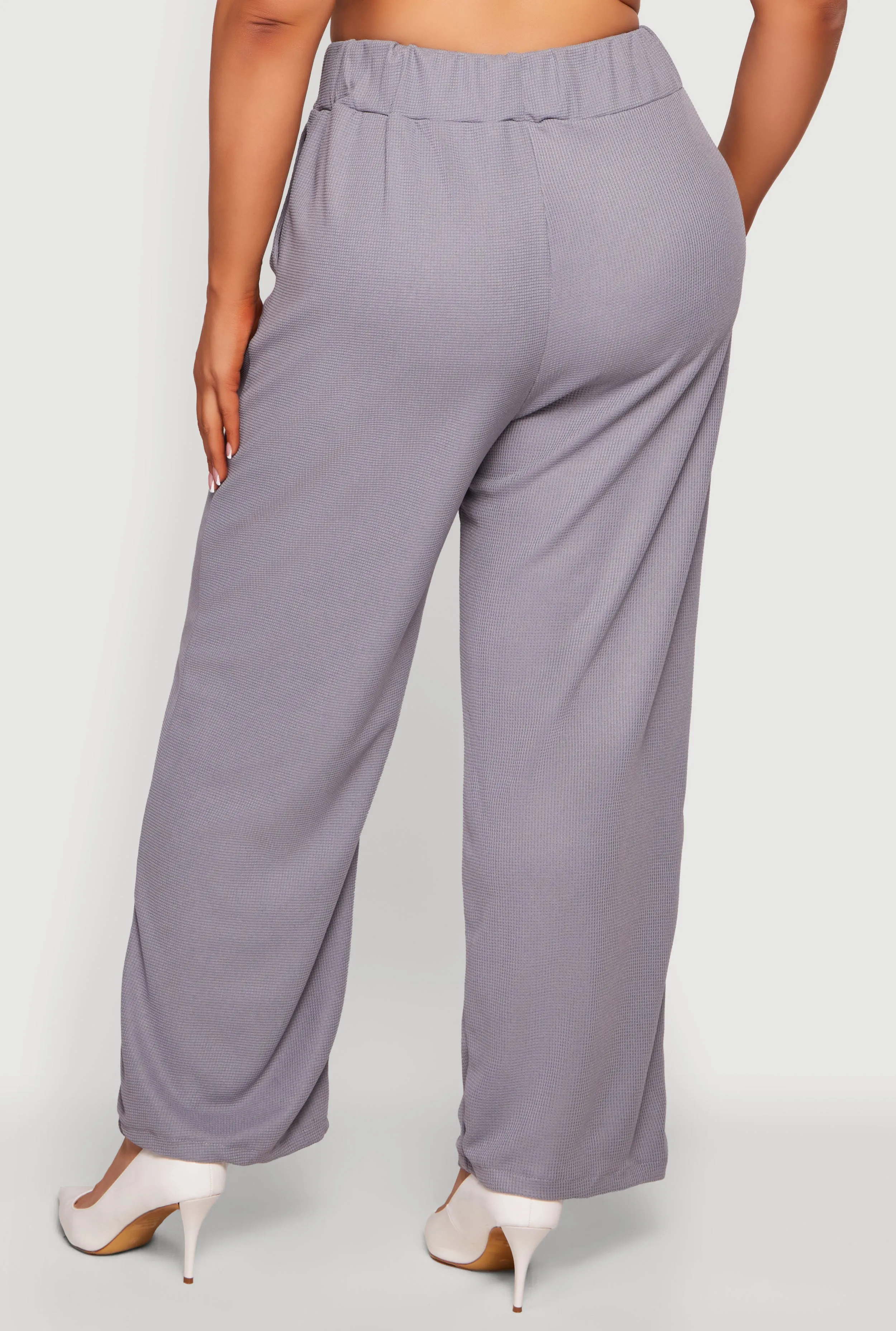 Plus Size Wide Leg Textured Knit Pants sold by Rainbow product image thumbnail 5