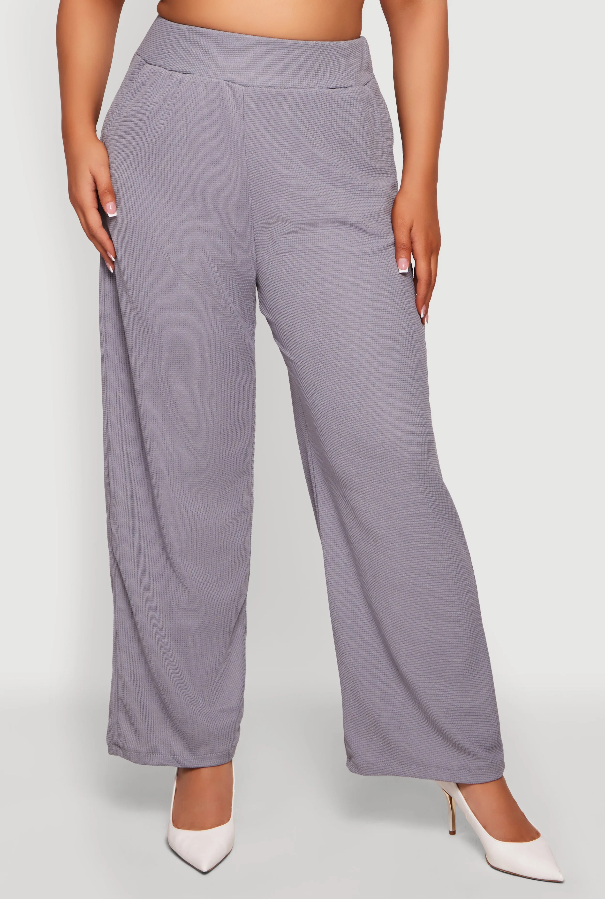 Plus Size Wide Leg Textured Knit Pants sold by Rainbow product image thumbnail 3