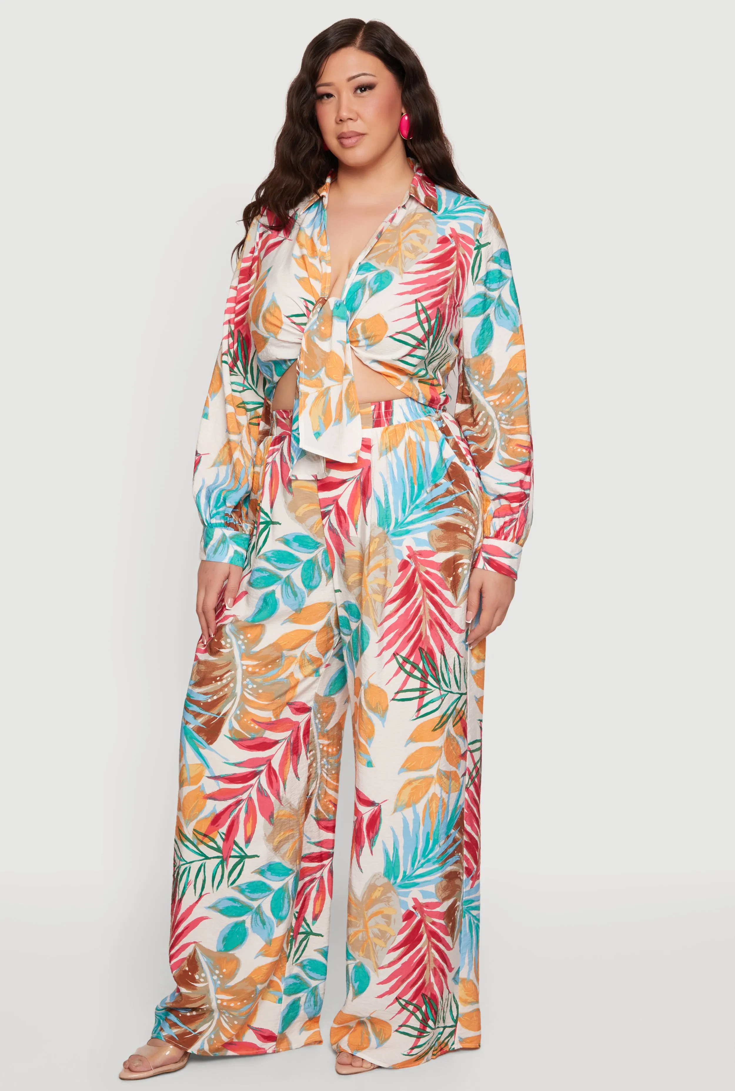 Plus Size Patterned Crepe Knit Wide Leg Pants sold by Rainbow product image thumbnail 2