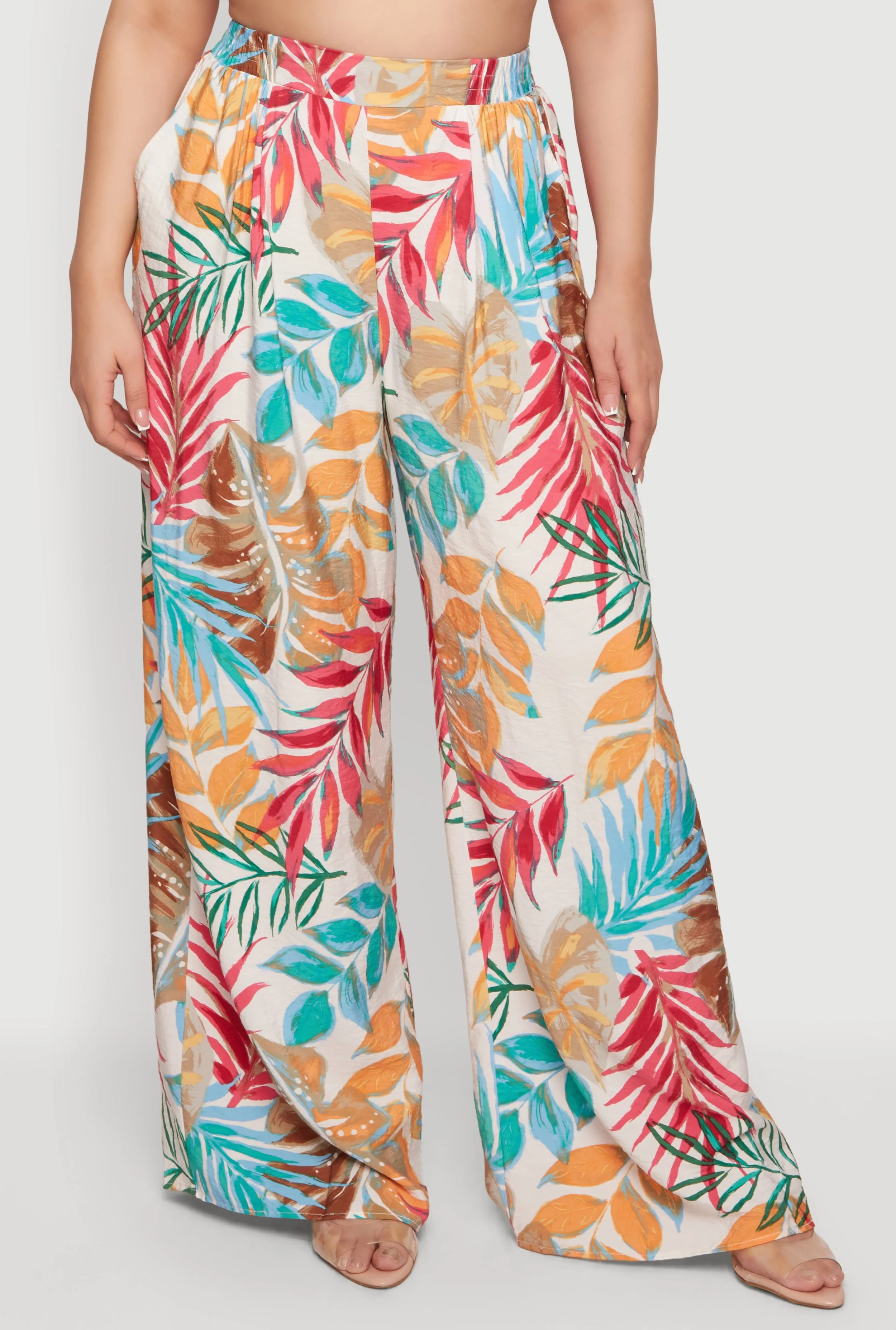 Plus Size Patterned Crepe Knit Wide Leg Pants sold by Rainbow product image thumbnail 3