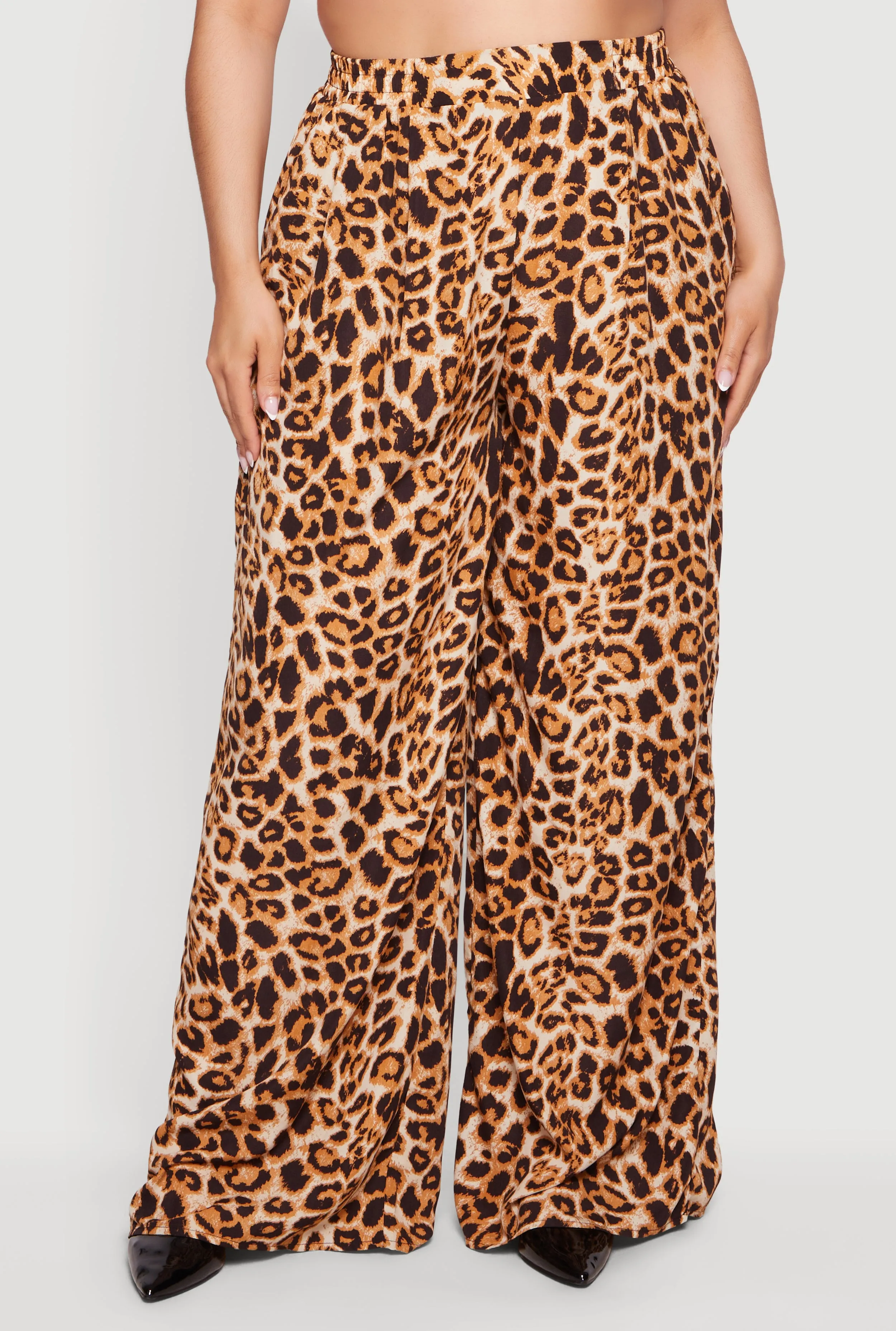 Plus Size Patterned Crepe Knit Wide Leg Pants sold by Rainbow product image thumbnail 3