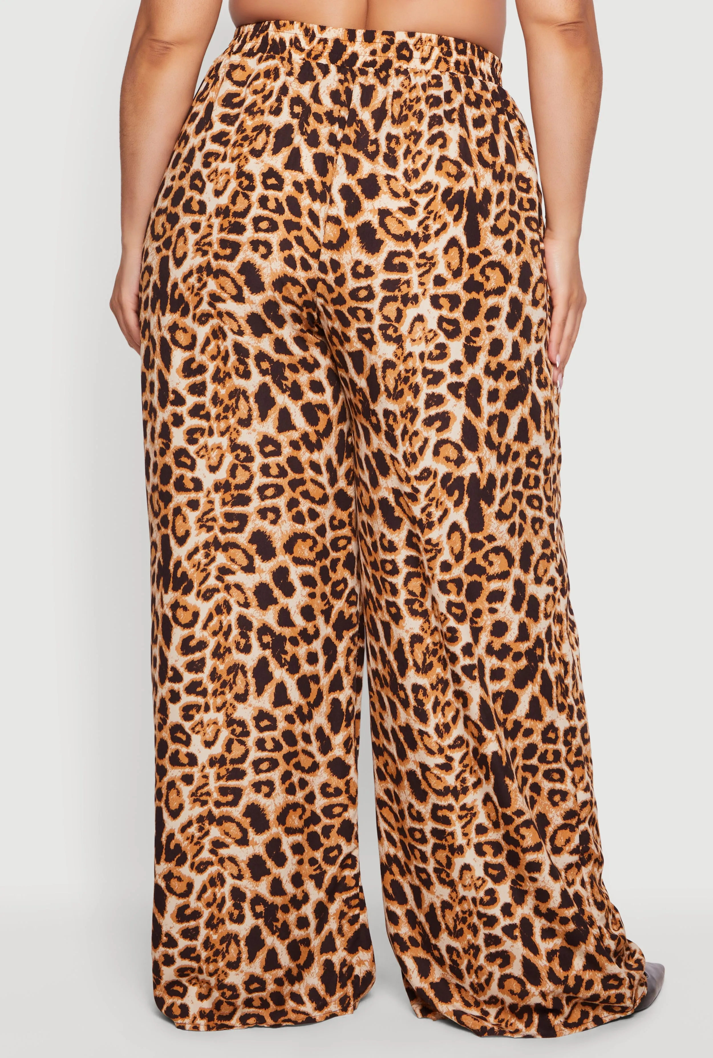 Plus Size Patterned Crepe Knit Wide Leg Pants sold by Rainbow product image thumbnail 5