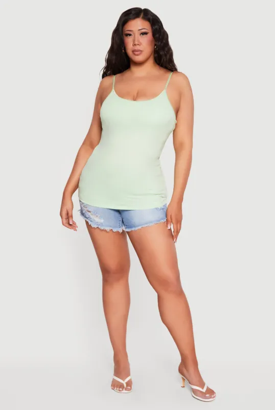Plus Size Scoop Neck Shelf Bra Cami made by Rainbow
