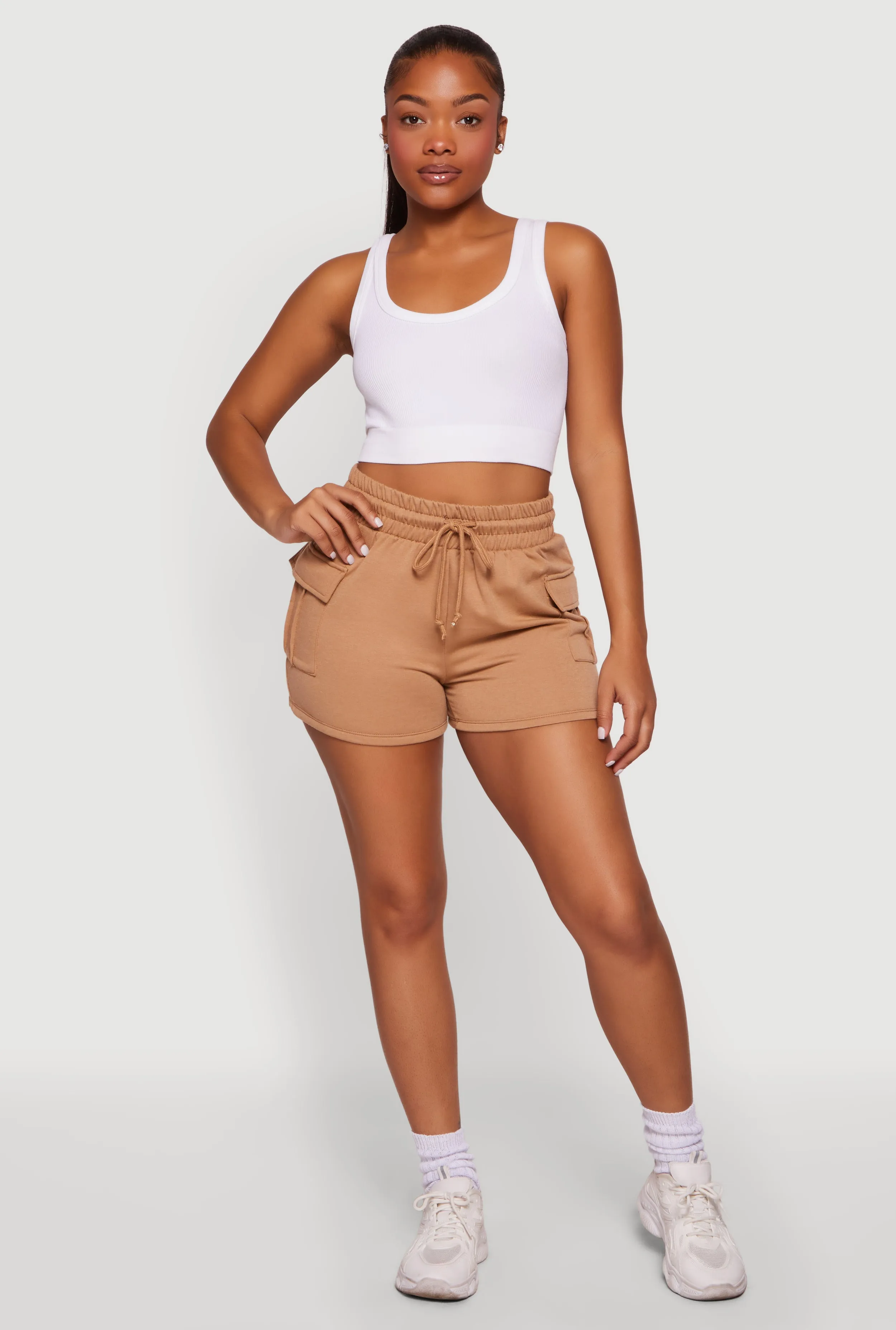 Cargo Pocket Drawstring Waist Shorts sold by Rainbow