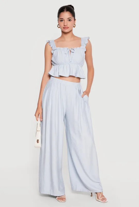 High Waisted Pleated Wide Leg Pants made by Haute Monde