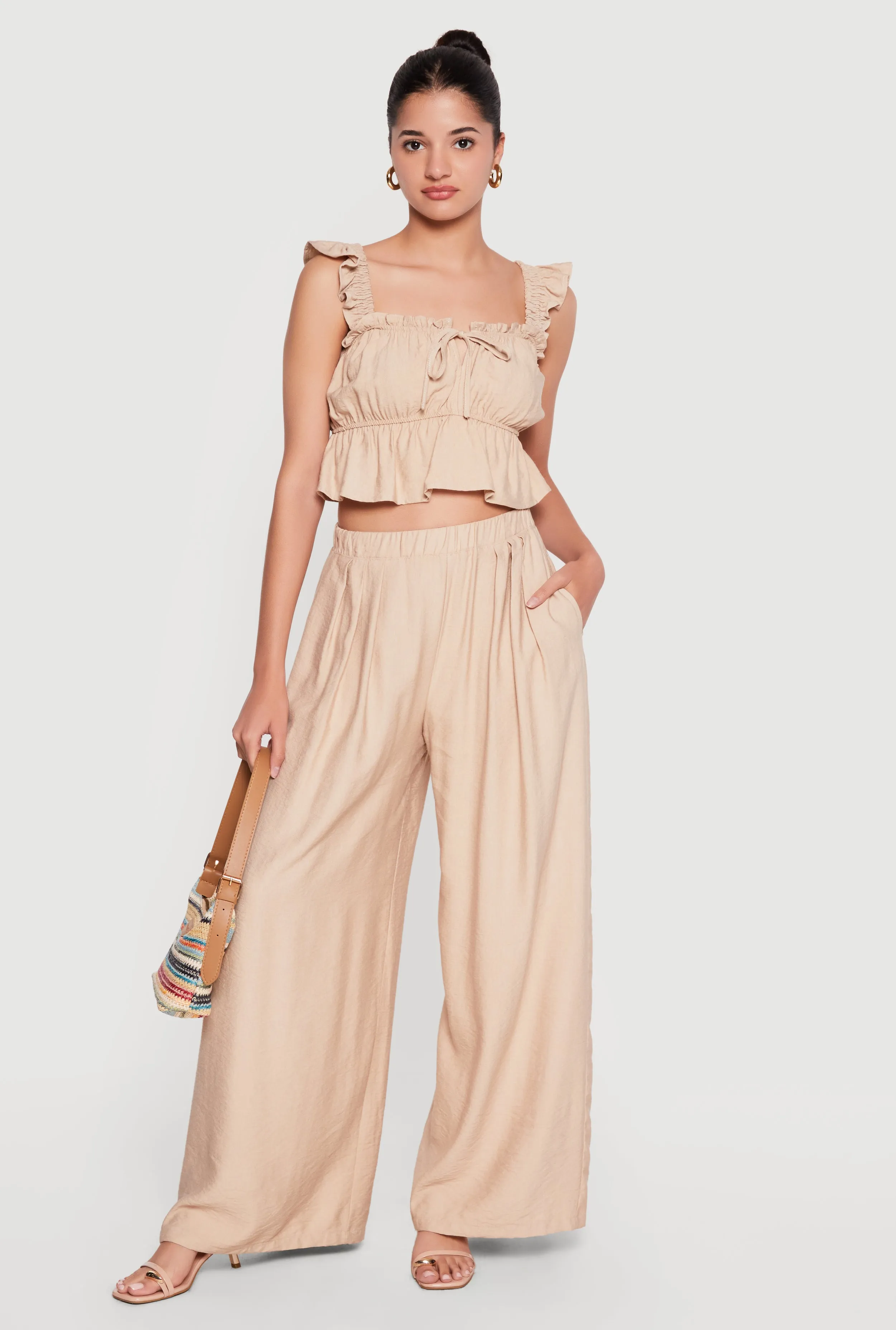 High Waisted Pleated Wide Leg Pants sold by Rainbow product image thumbnail 3