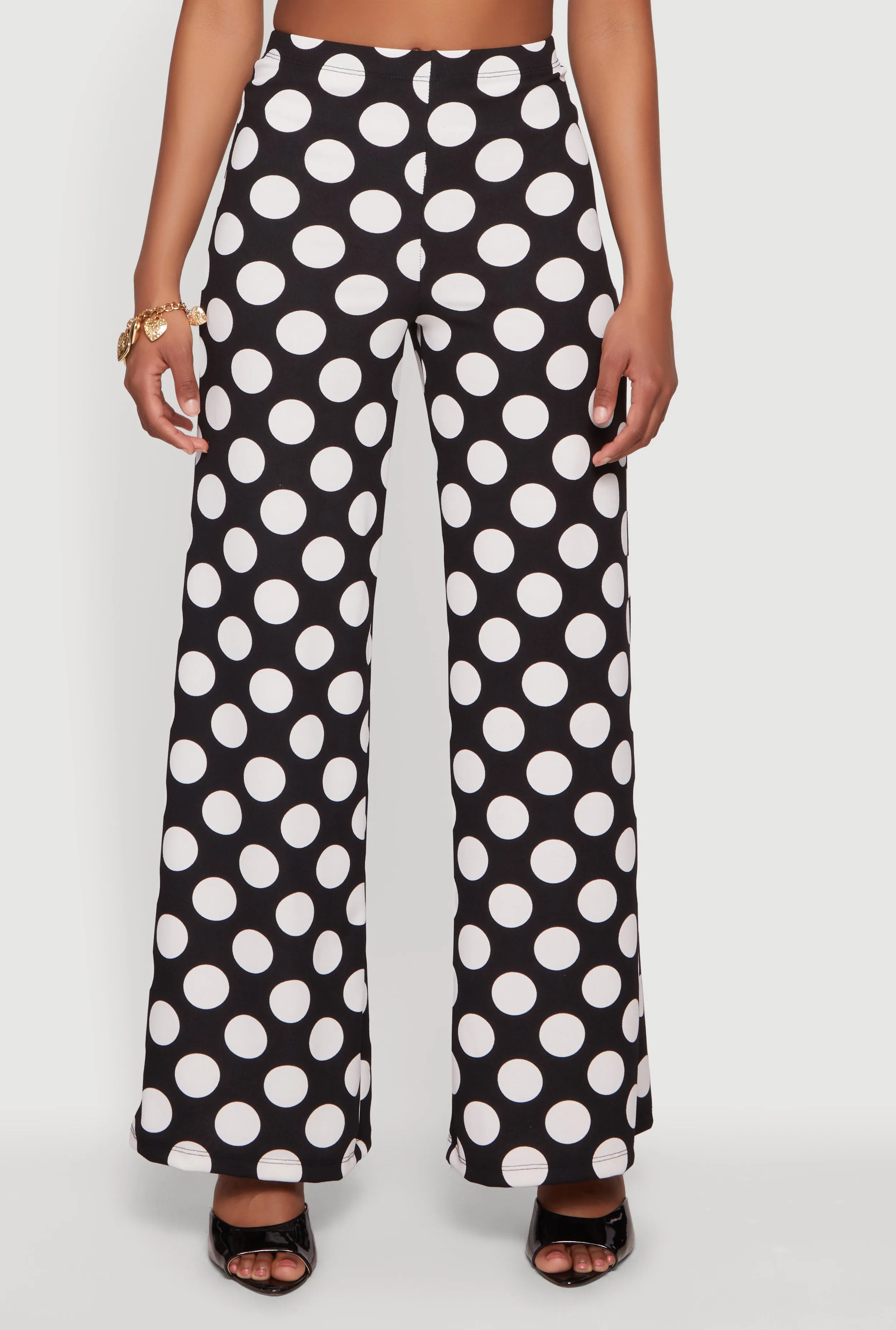 High Waisted Wide Leg Polka Dot Pants sold by Rainbow product image thumbnail 3