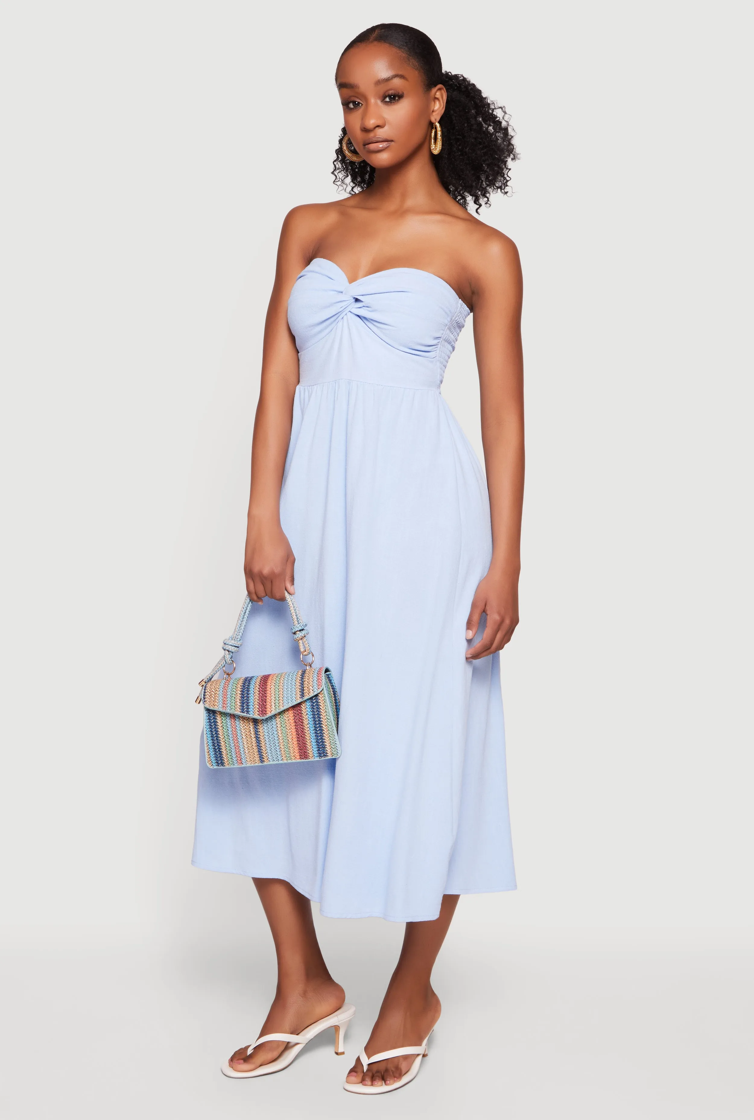 Twist Front Strapless Midi Dress sold by Rainbow product image thumbnail 2
