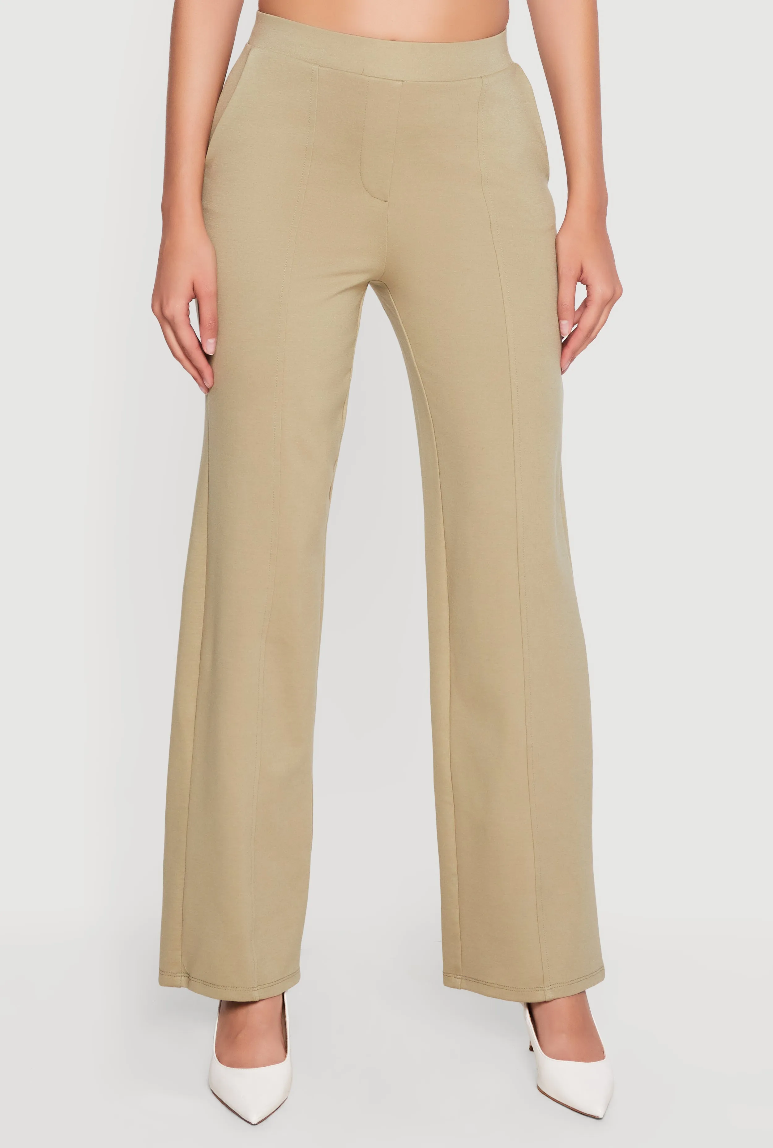 Pintuck Detail High Waisted Pull On Dress Pants sold by Rainbow product image thumbnail 3
