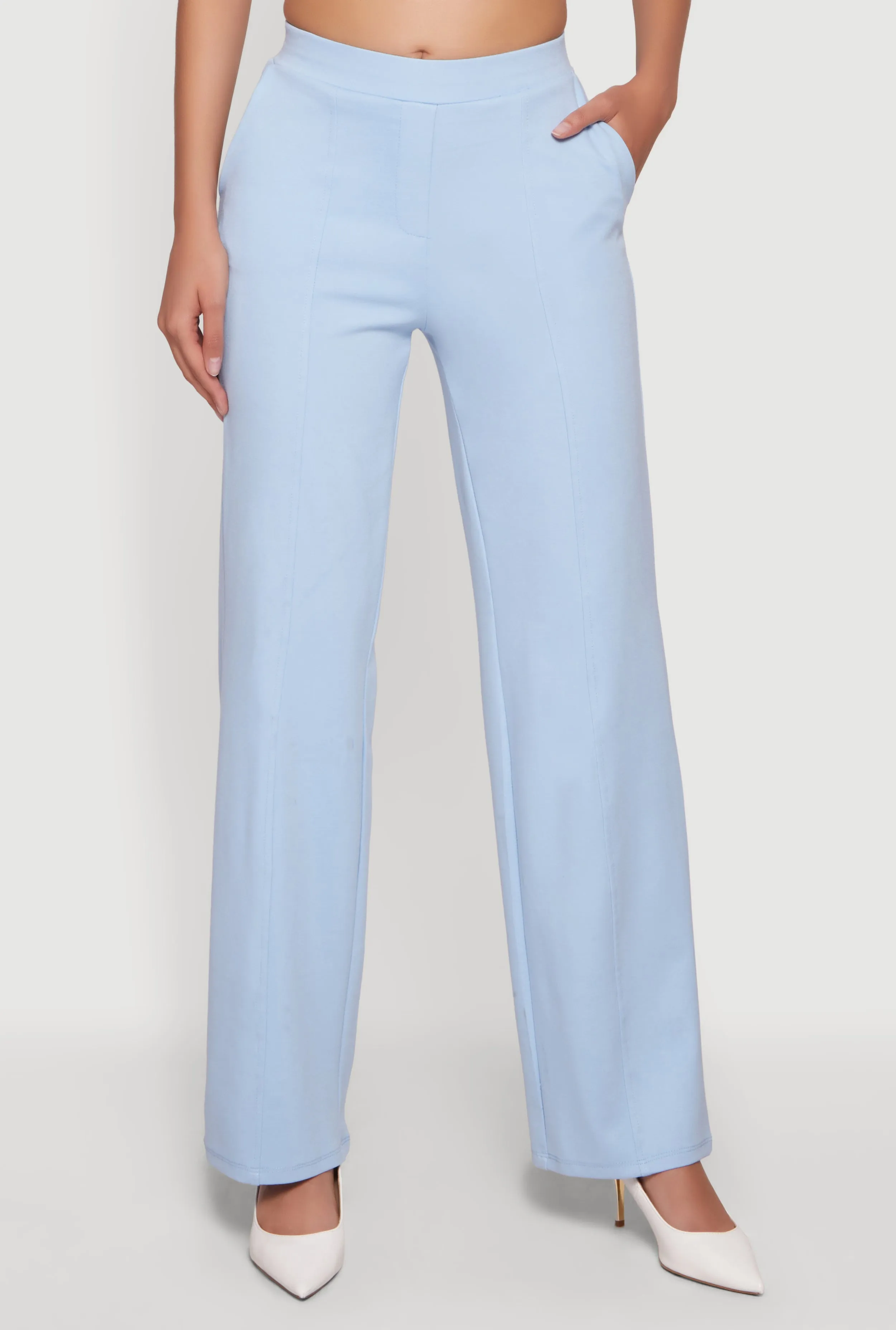 Pintuck Detail High Waisted Pull On Dress Pants sold by Rainbow product image thumbnail 3