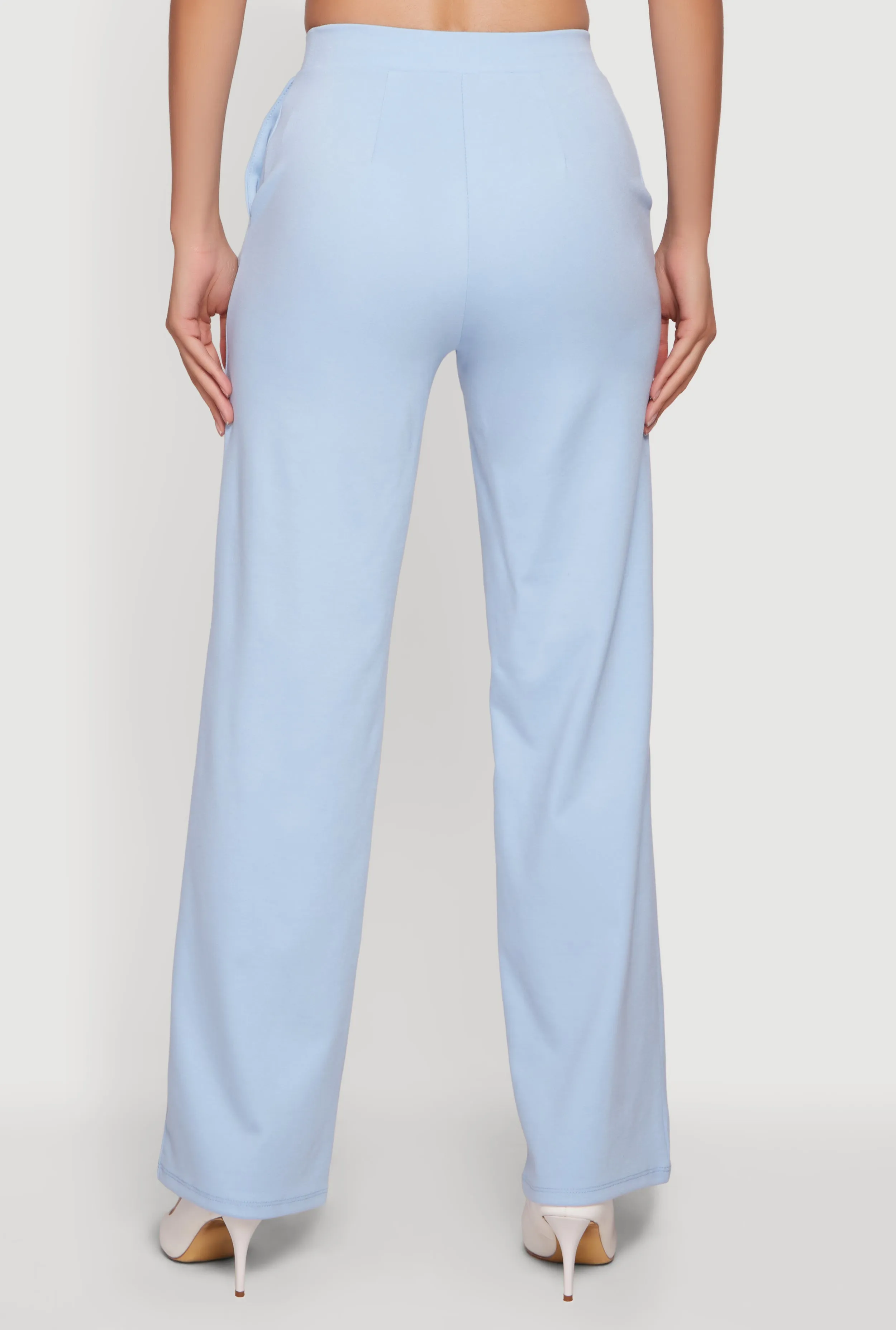 Pintuck Detail High Waisted Pull On Dress Pants sold by Rainbow product image thumbnail 5