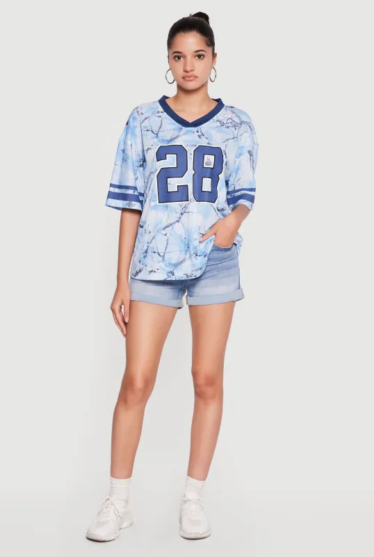 Hunter Camo 28 Graphic Varsity Stripe Mesh Jersey made by iris