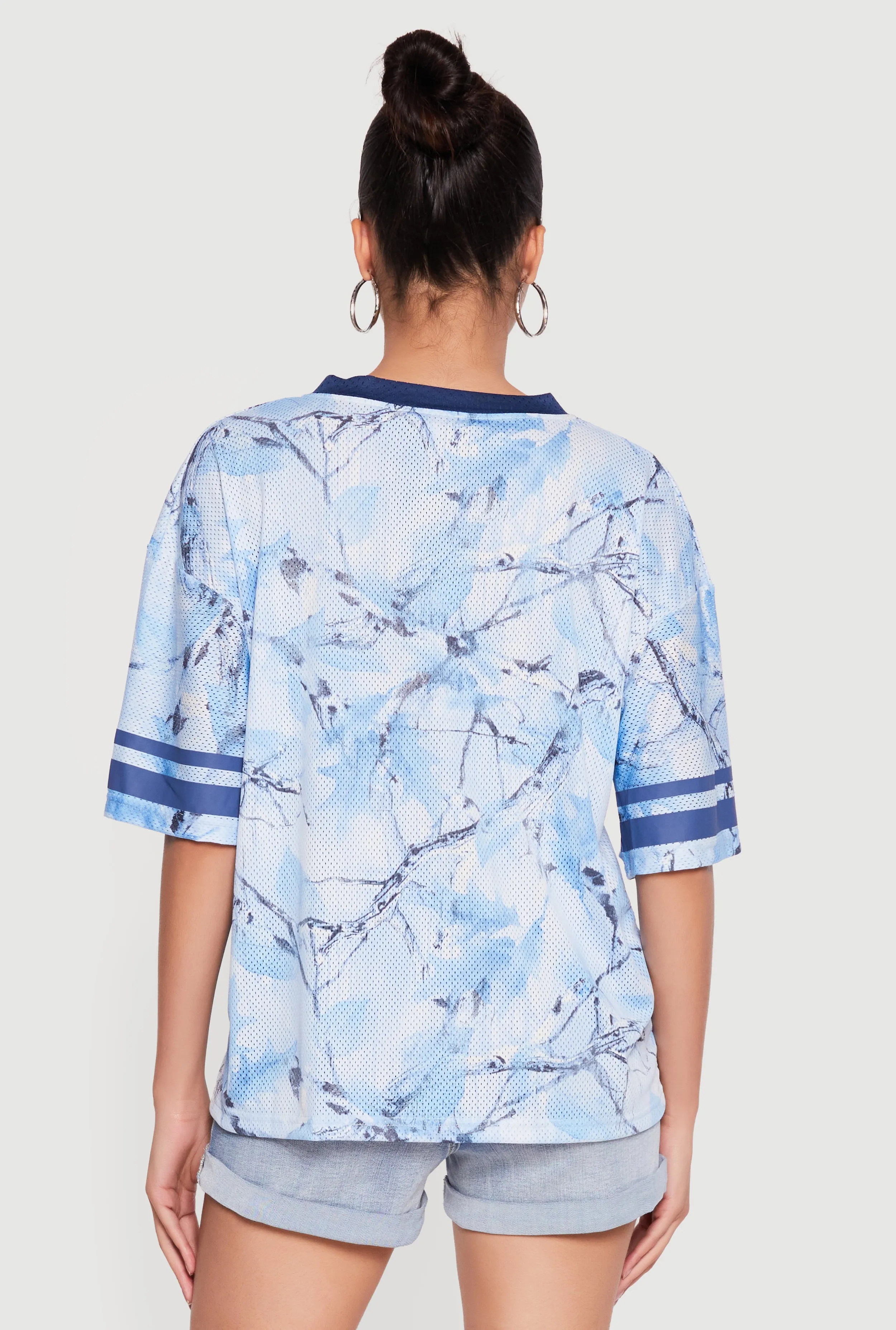 Hunter Camo 28 Graphic Varsity Stripe Mesh Jersey sold by Rainbow product image thumbnail 5