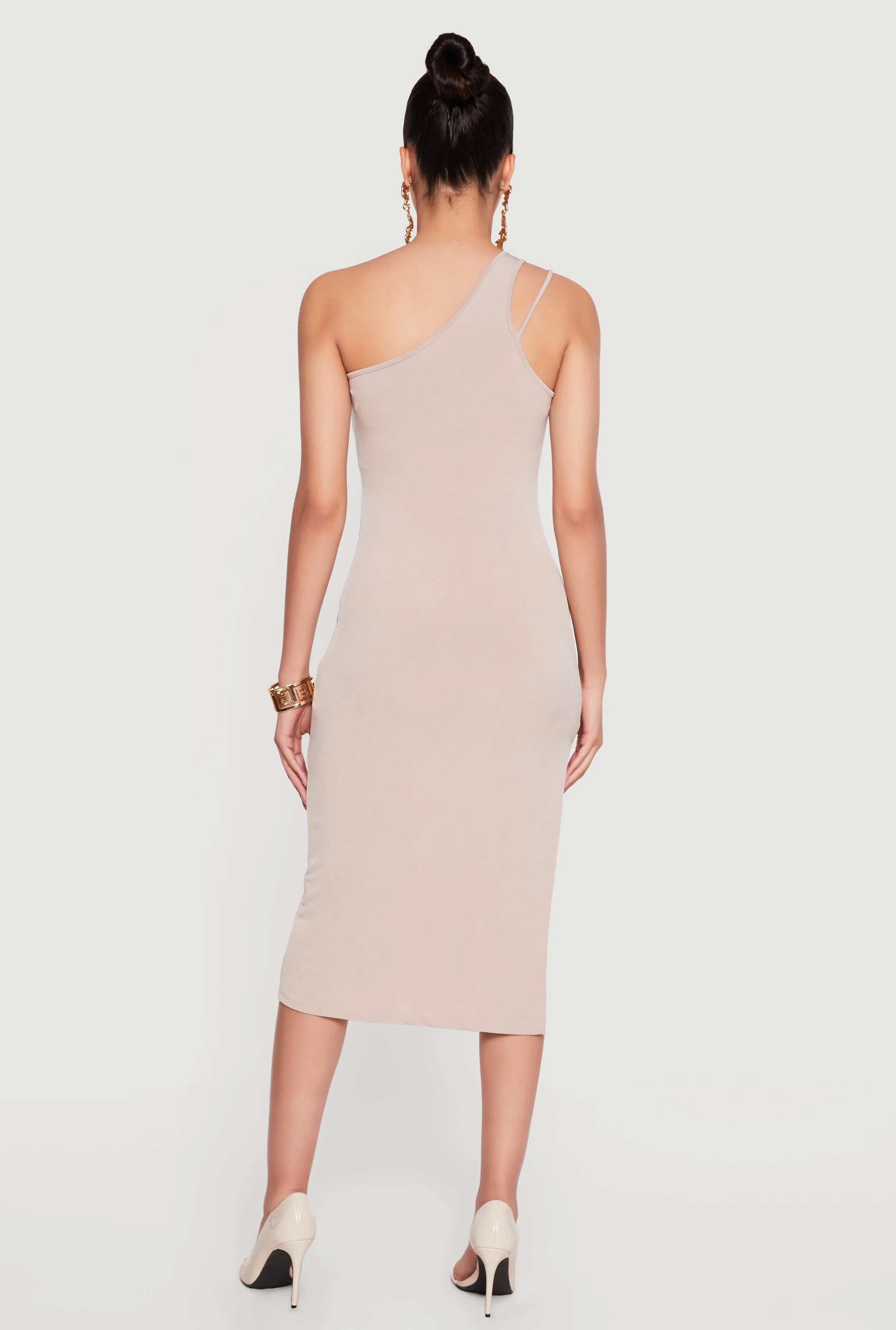 Cut Out Detail One Shoulder Midi Dress sold by Rainbow product image thumbnail 3