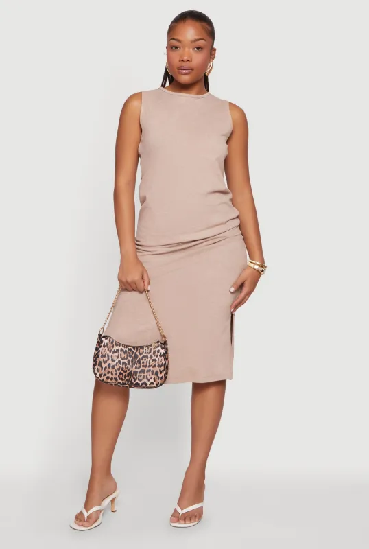 Keyhole Back Acid Wash Midi Dress made by Rainbow
