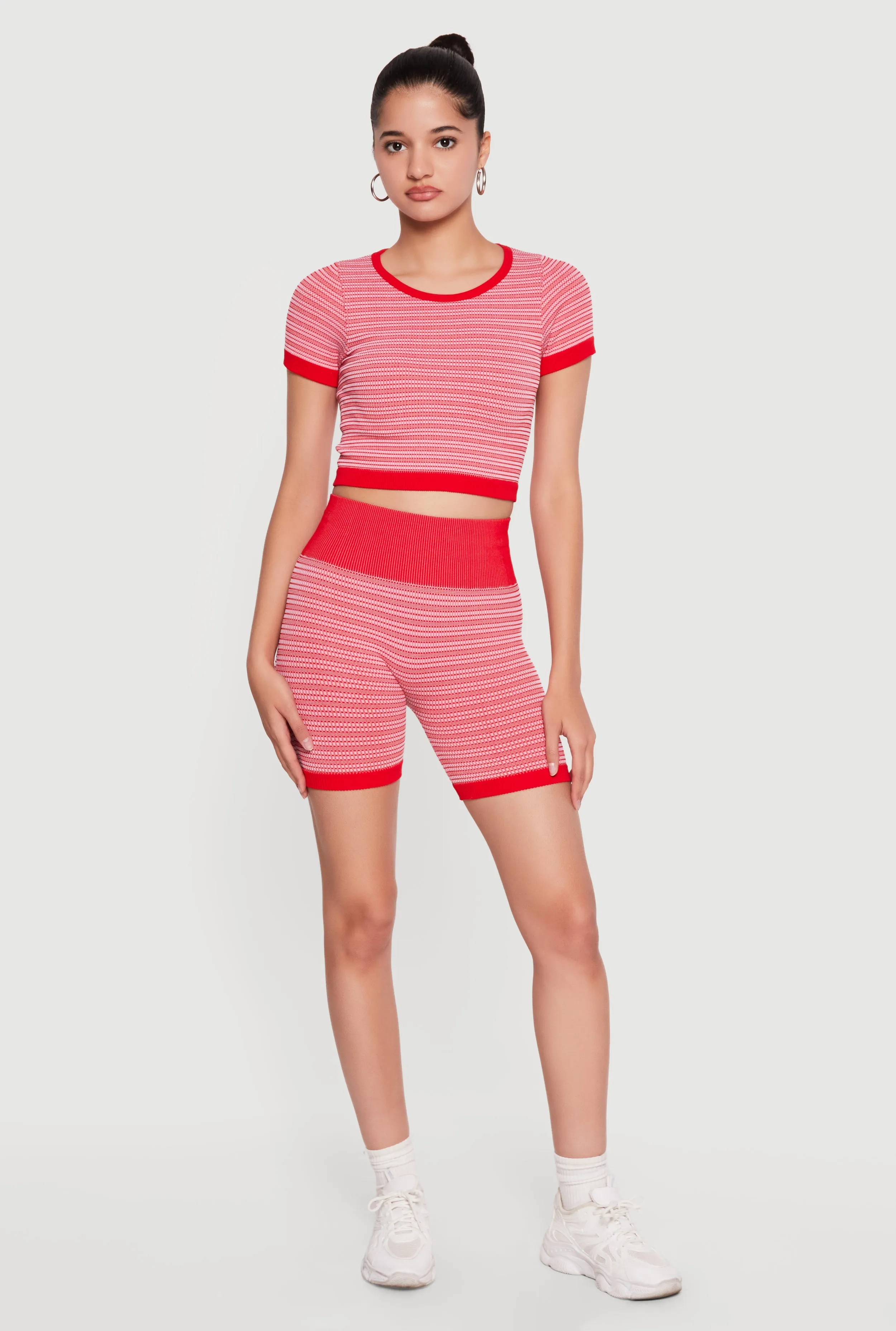 Striped Seamless High Waisted Bike Shorts sold by Rainbow product image thumbnail 2
