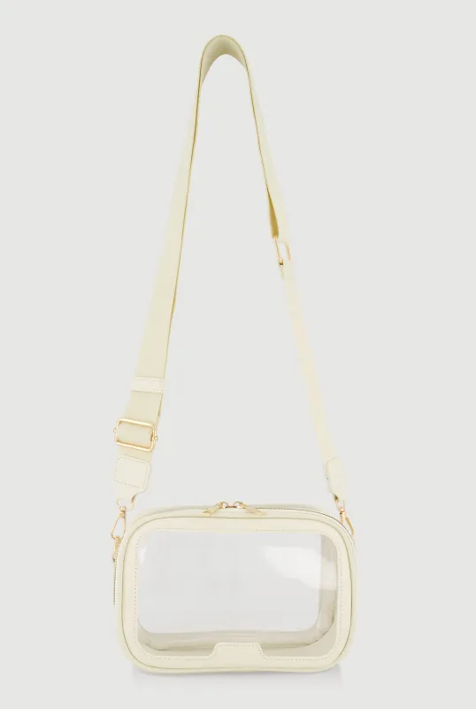 Contrast Trim Clear Crossbody Bag made by Rainbow