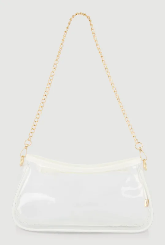 Removable Chain Strap Clear Hobo Bag made by Rainbow