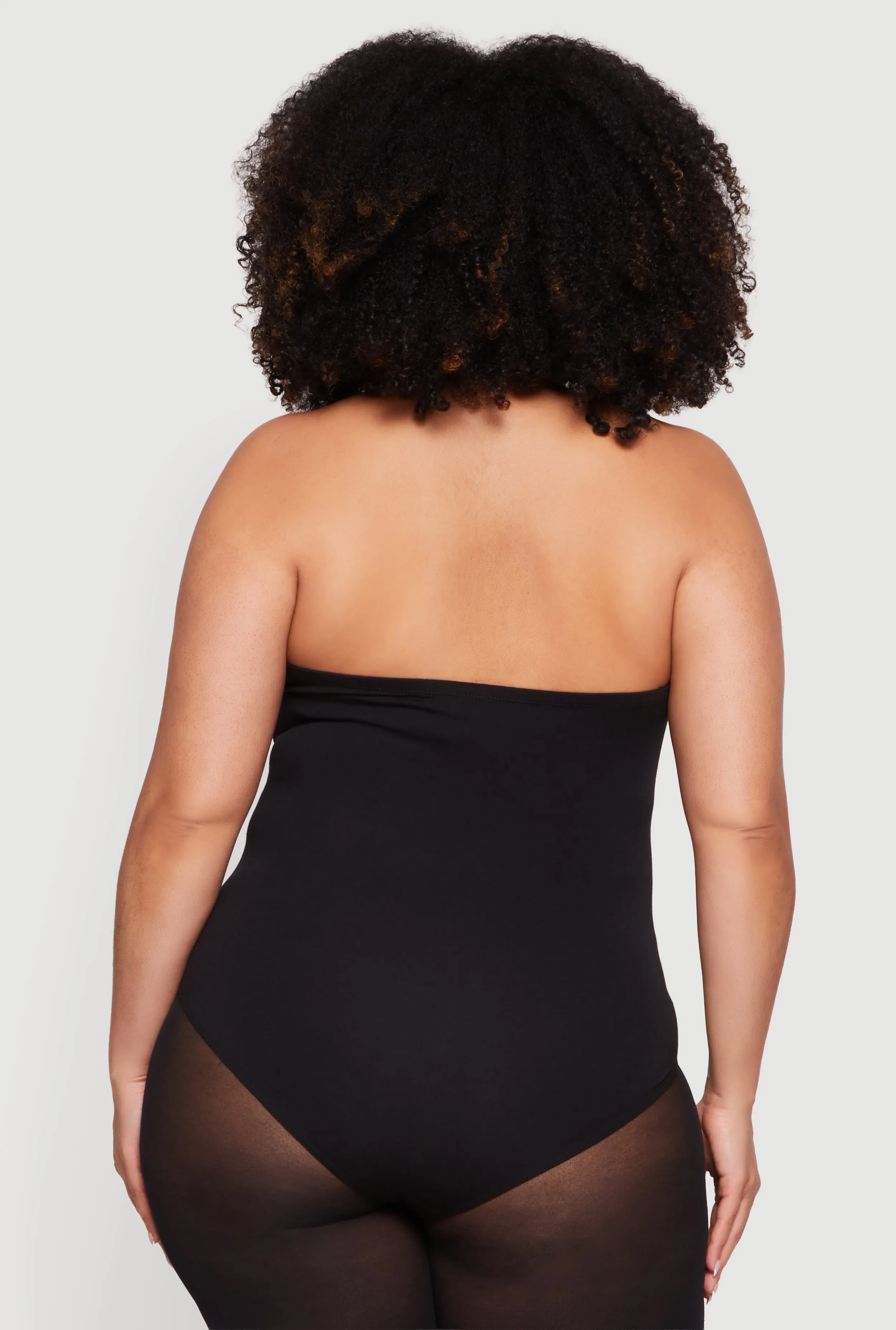 Plus Size Solid Halter Neck Bodysuit sold by Rainbow product image thumbnail 5